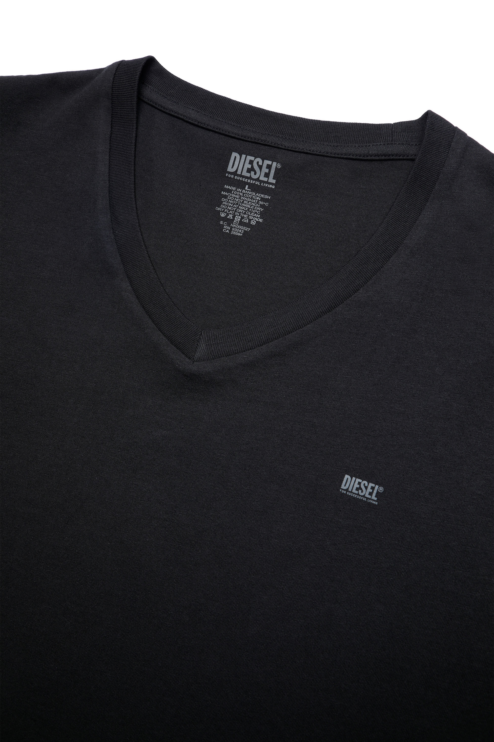 Diesel - UMTEE-MICHAEL-TUBE-TWOPACK, Man's Two-pack V-neck T-shirts with logo print in Black - 3