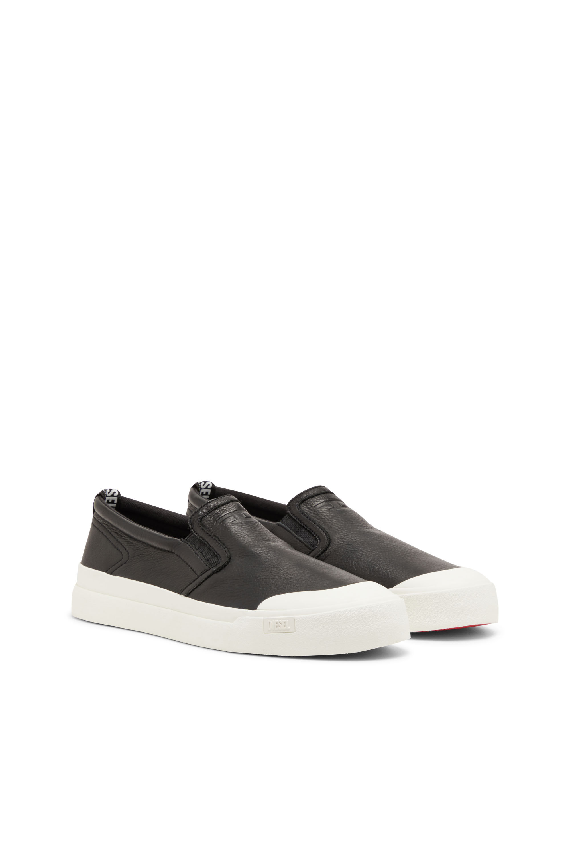 Diesel - S-ATHOS SLIP ON, Male's S-Athos-Slip-on sneakers in plain leather in Black - 2