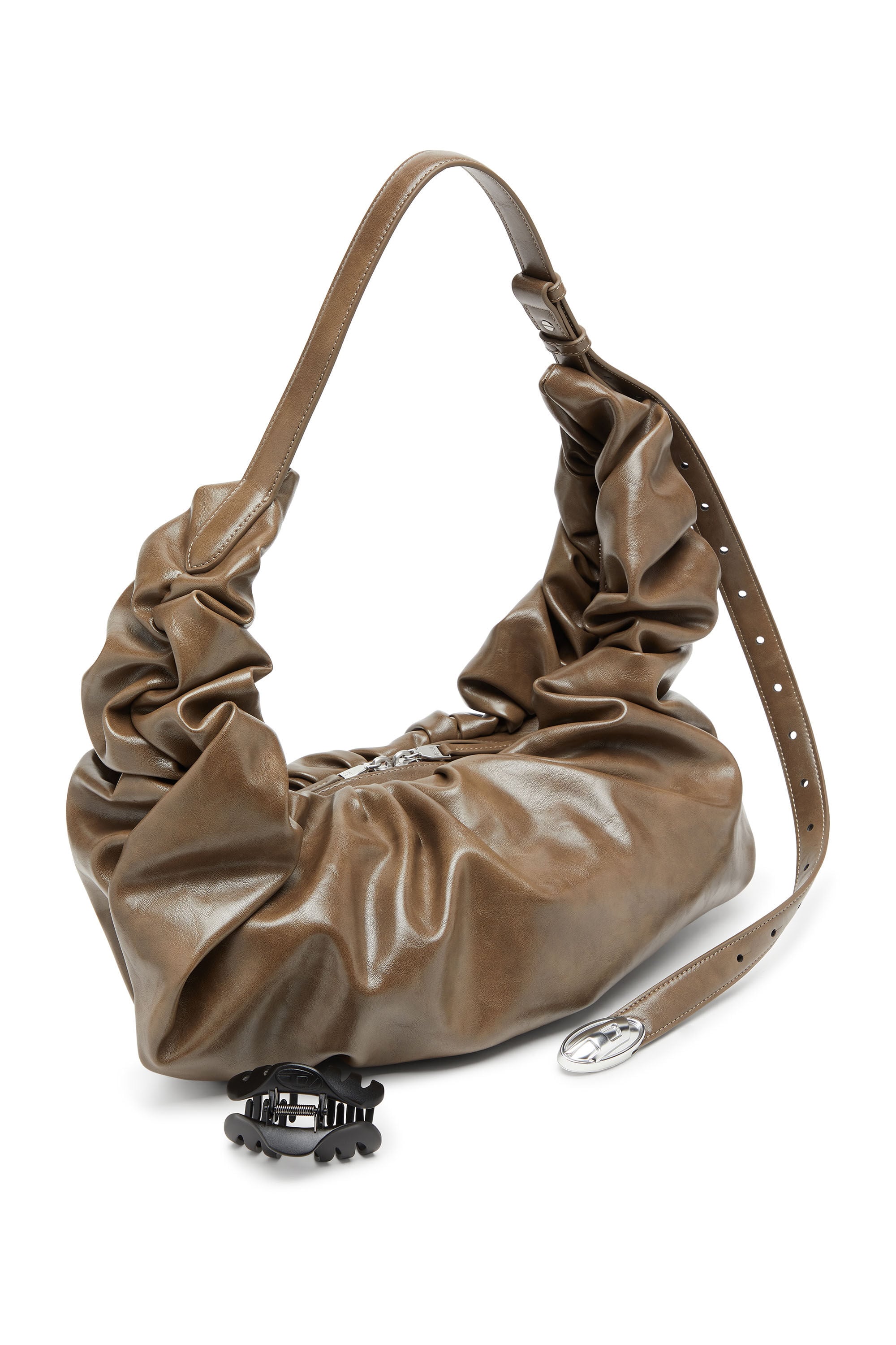 Women's Grab-D-Large scrunched hobo bag | Beige | Diesel {{Country}}