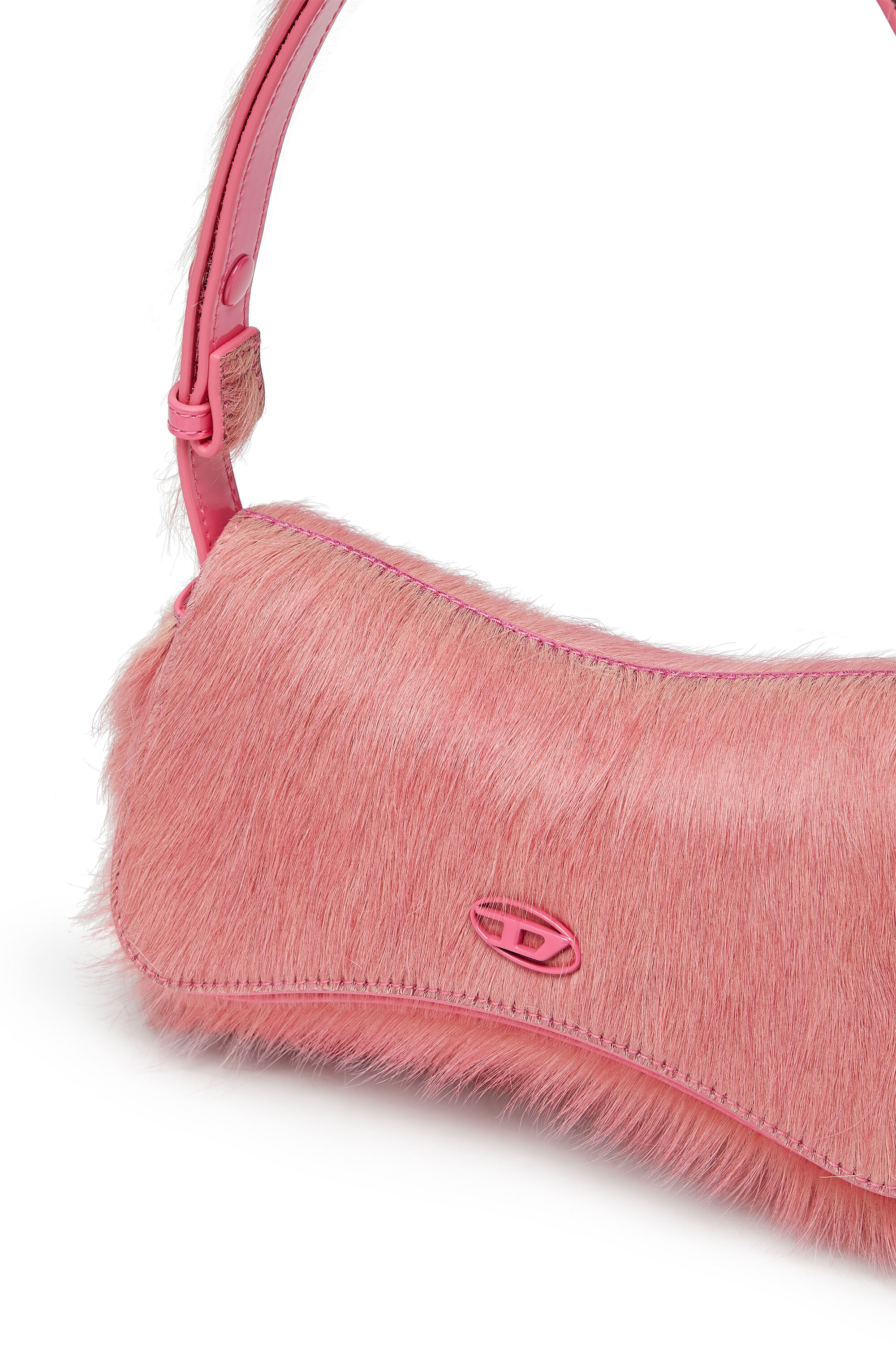 Diesel - PLAY CLUTCH, Female's Play-Clutch in coloured hairy leather in Pink - 5