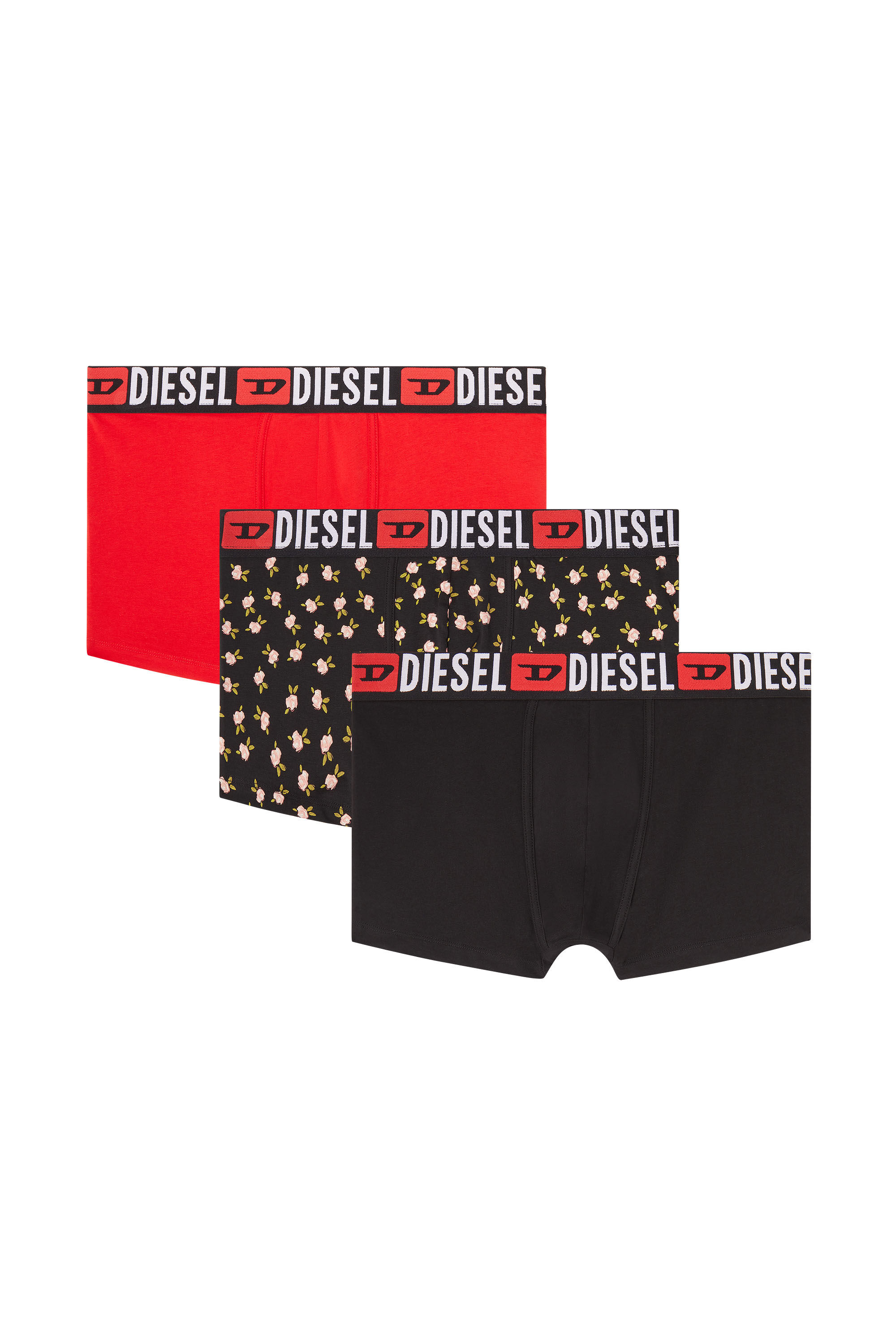Diesel - UMBX-DAMIENTHREEPACK, Man's Three-pack of stretch cotton trunks with floral print in null - 4