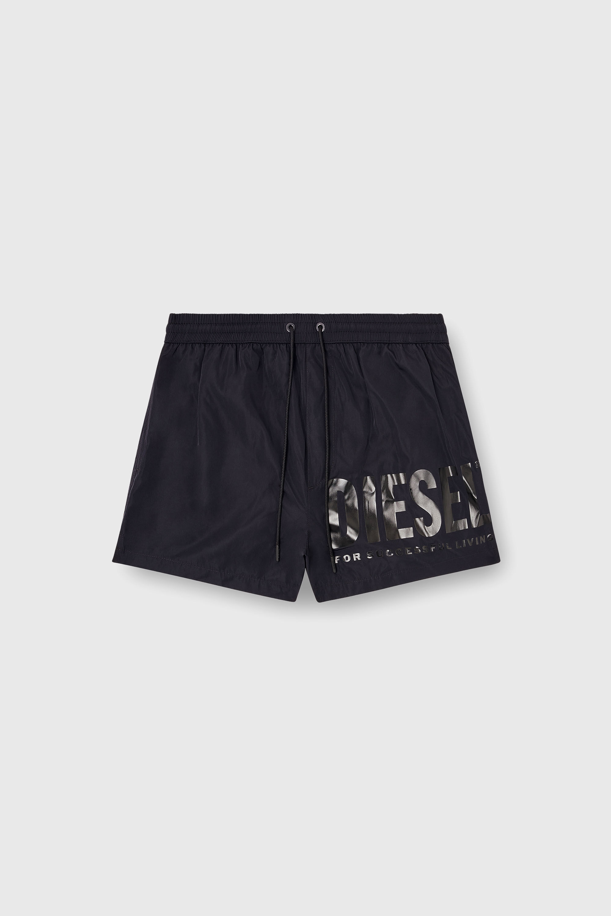 Men's Mid-length swim shorts with logo print | Black | Diesel US