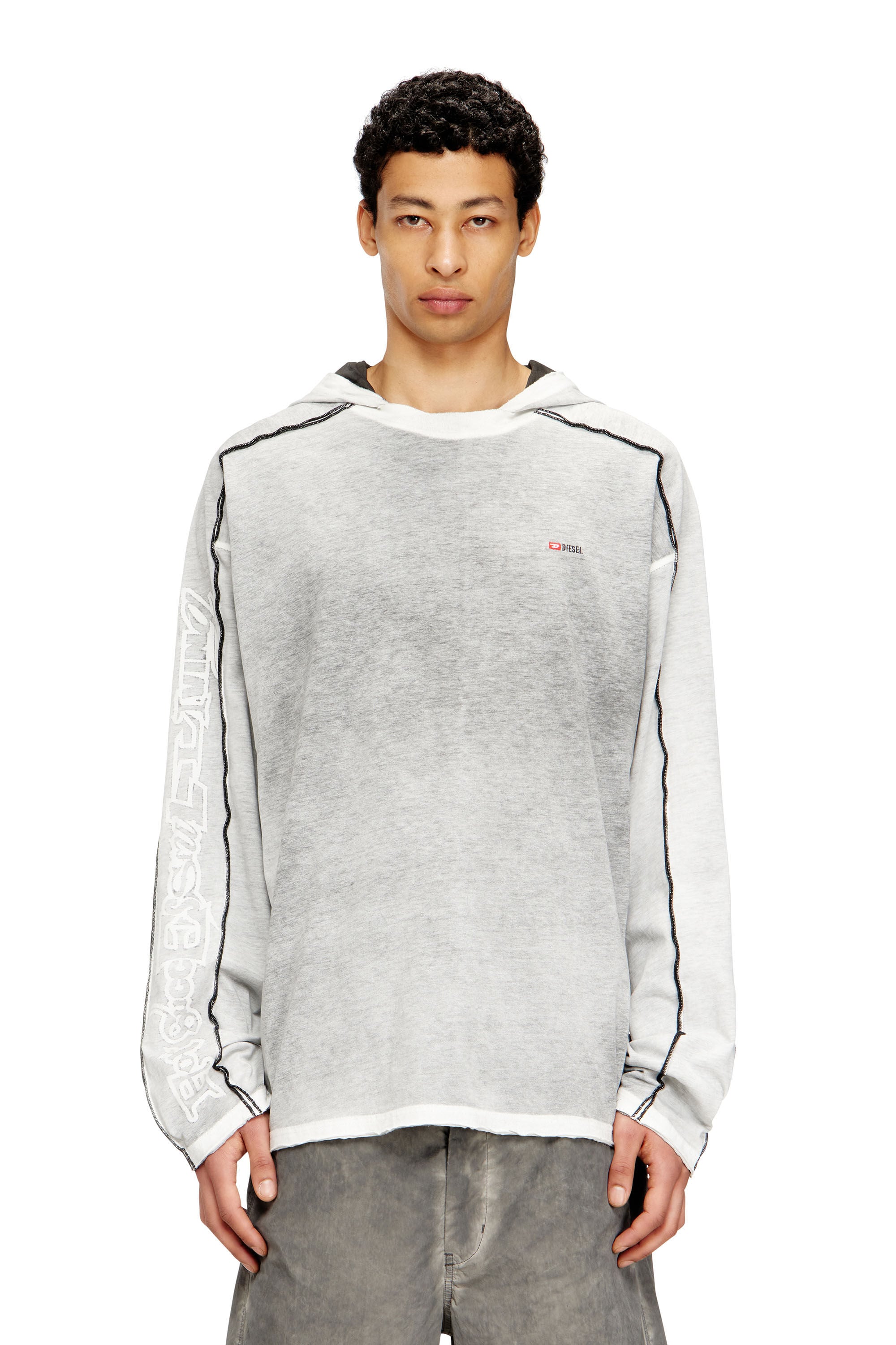 Men's Cotton hoodie with colour spray | Multicolor | Diesel US