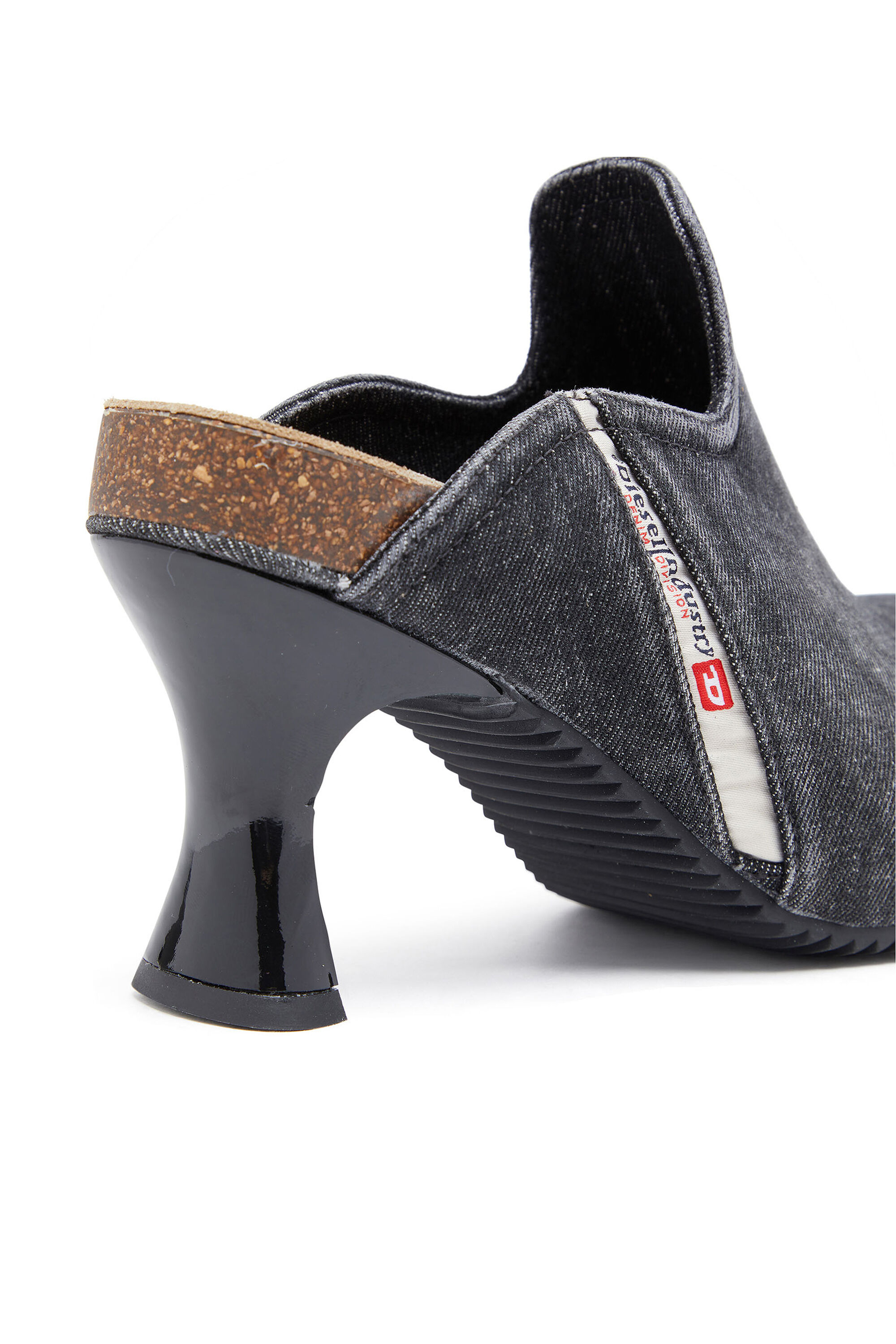 靴 DIESEL D-WOODSTOCK Women's D-Woodstock: Denim kitten heel mules | Black | Diesel