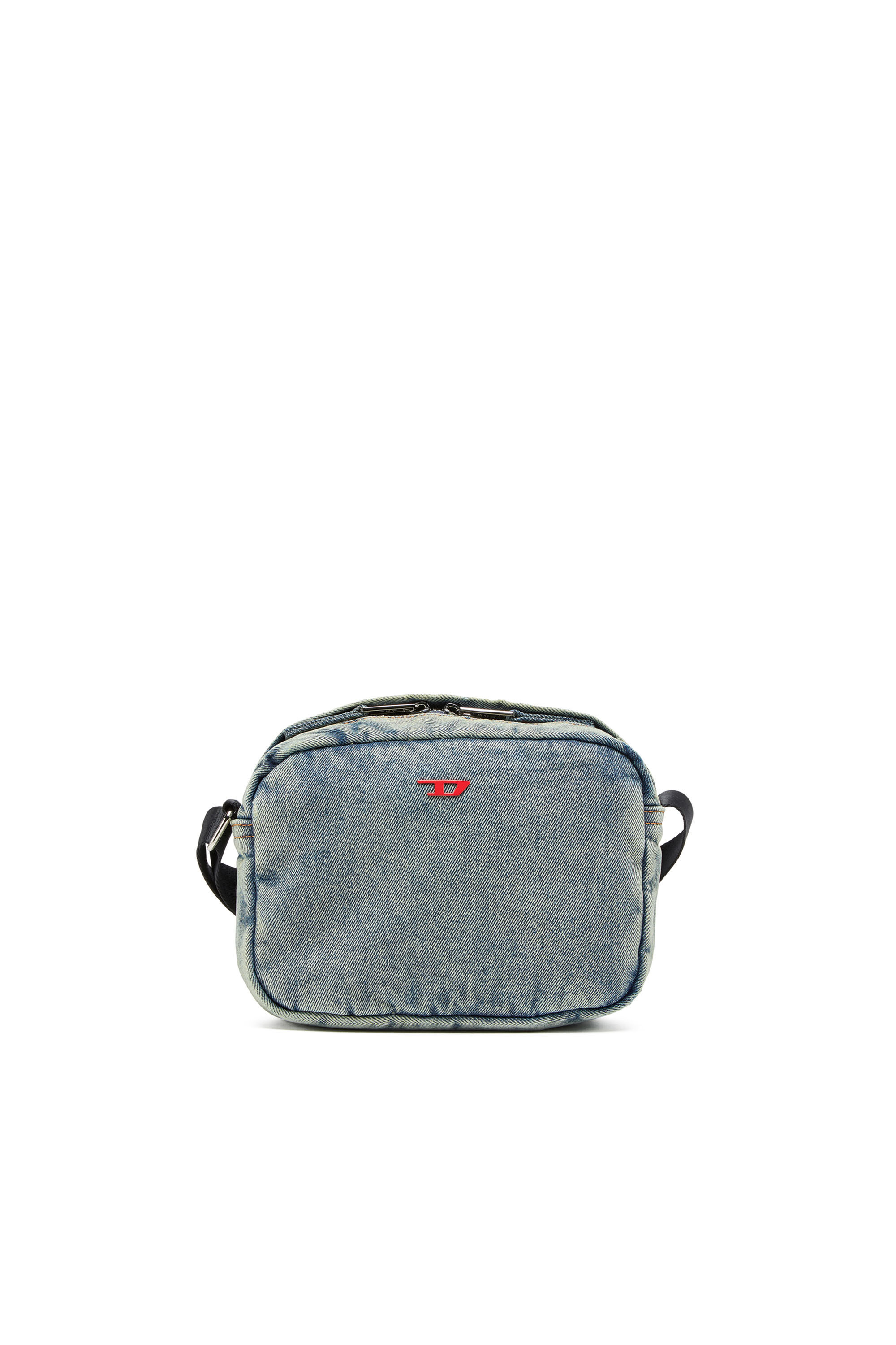 Diesel - RAVE CAMERA BAG X, Rave-Sac caméra en denim solarisé Homme in Bleu - 1