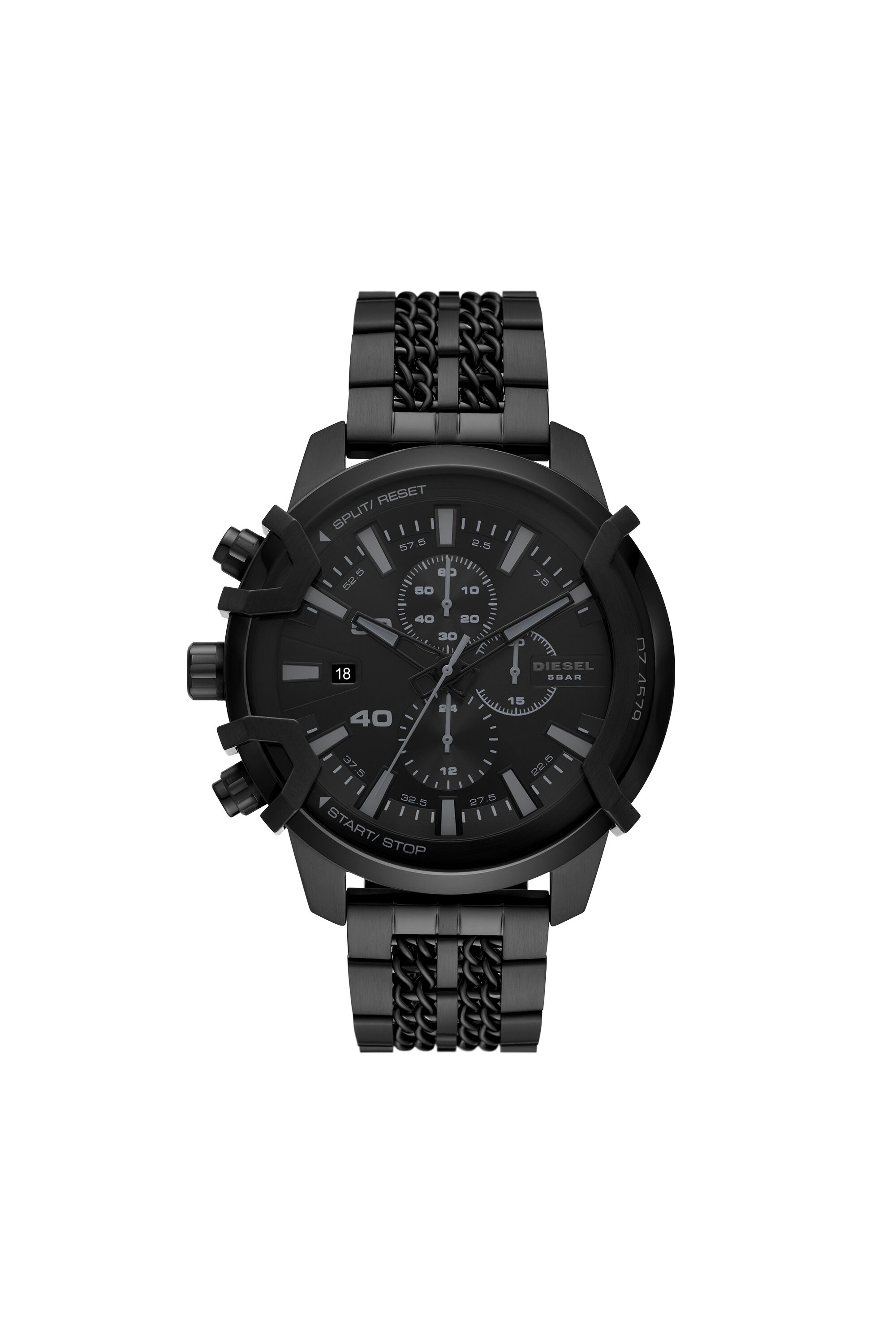 Diesel - DZ4579, Male's Griffed Chronograph Stainless Steel Watch in Black - 1