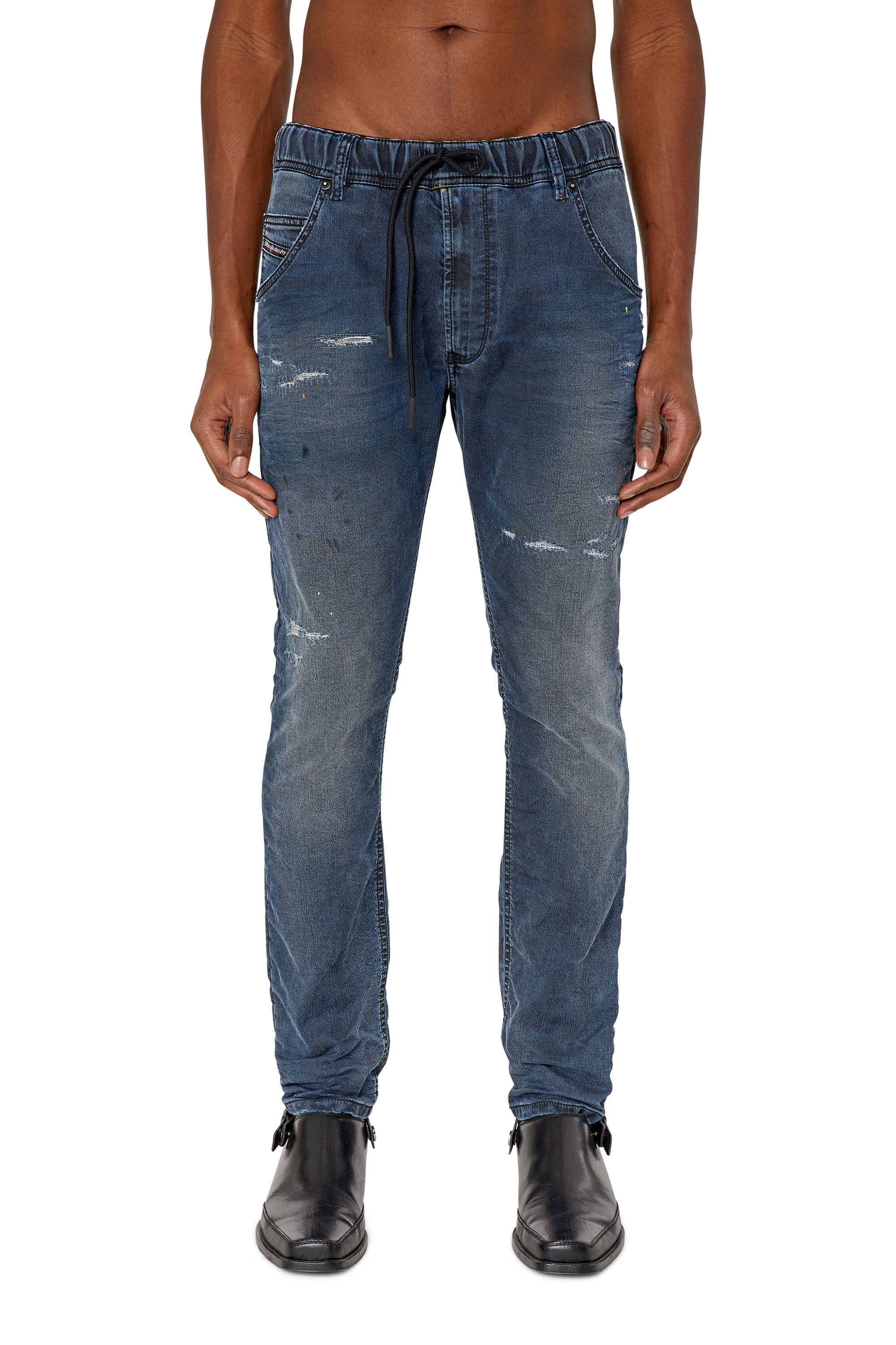 Diesel - Tapered 2030 D-Krooley Joggjeans® 069QH, Male's Tapered 2030 D-Krooley Joggjeans® in Dark Blue - 3