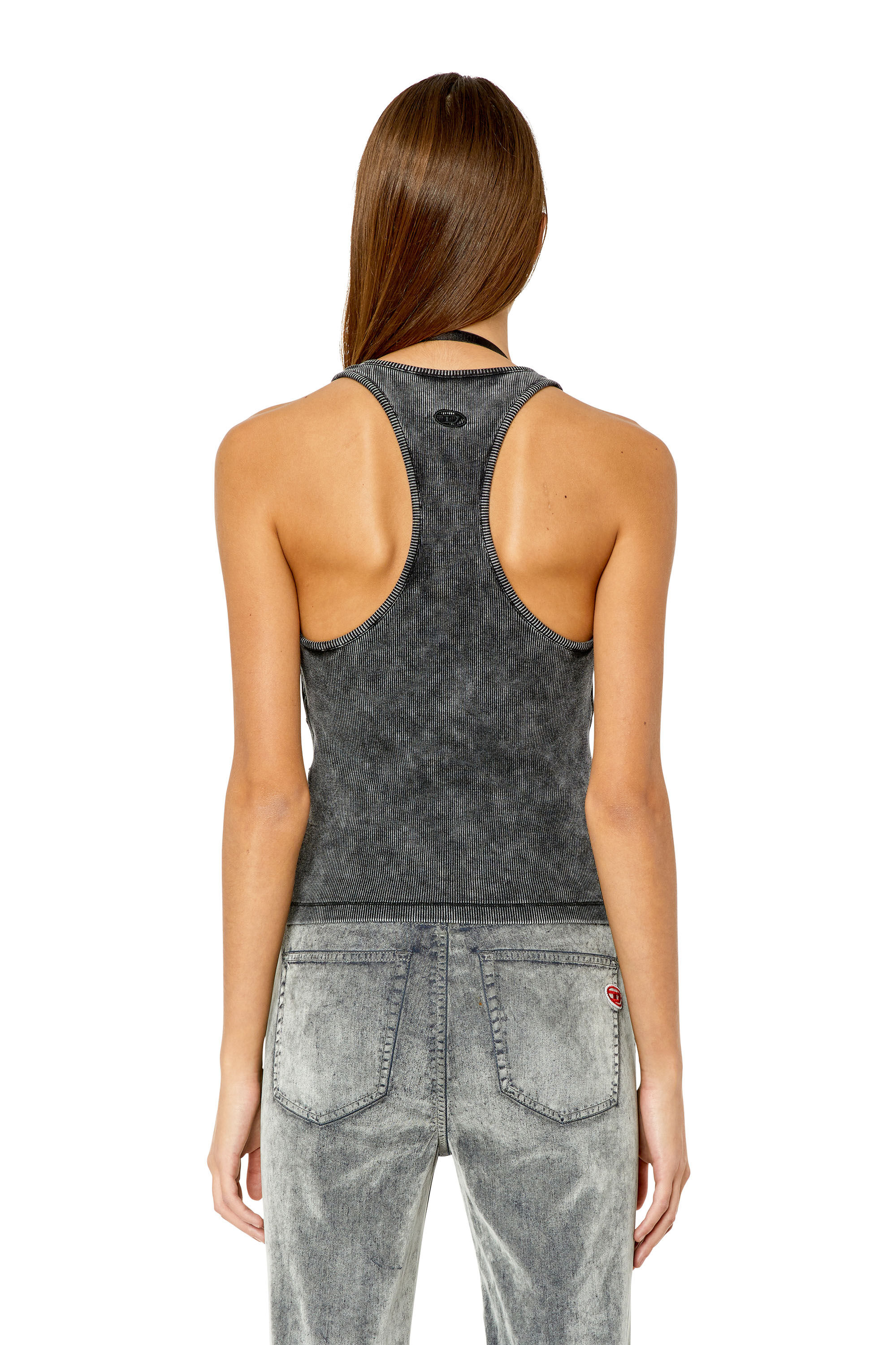 Diesel - T-ANIELLE, Female's Racerback top with lace bra in Black - 5