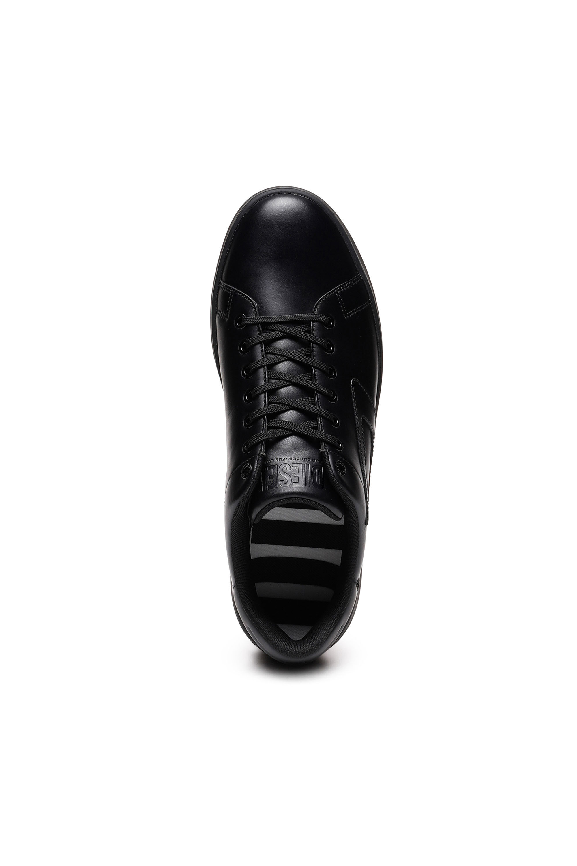 Diesel - S-ATHENE LOW, Man's S-Athene Low-Low-top leather sneakers with D patch in Black - 5