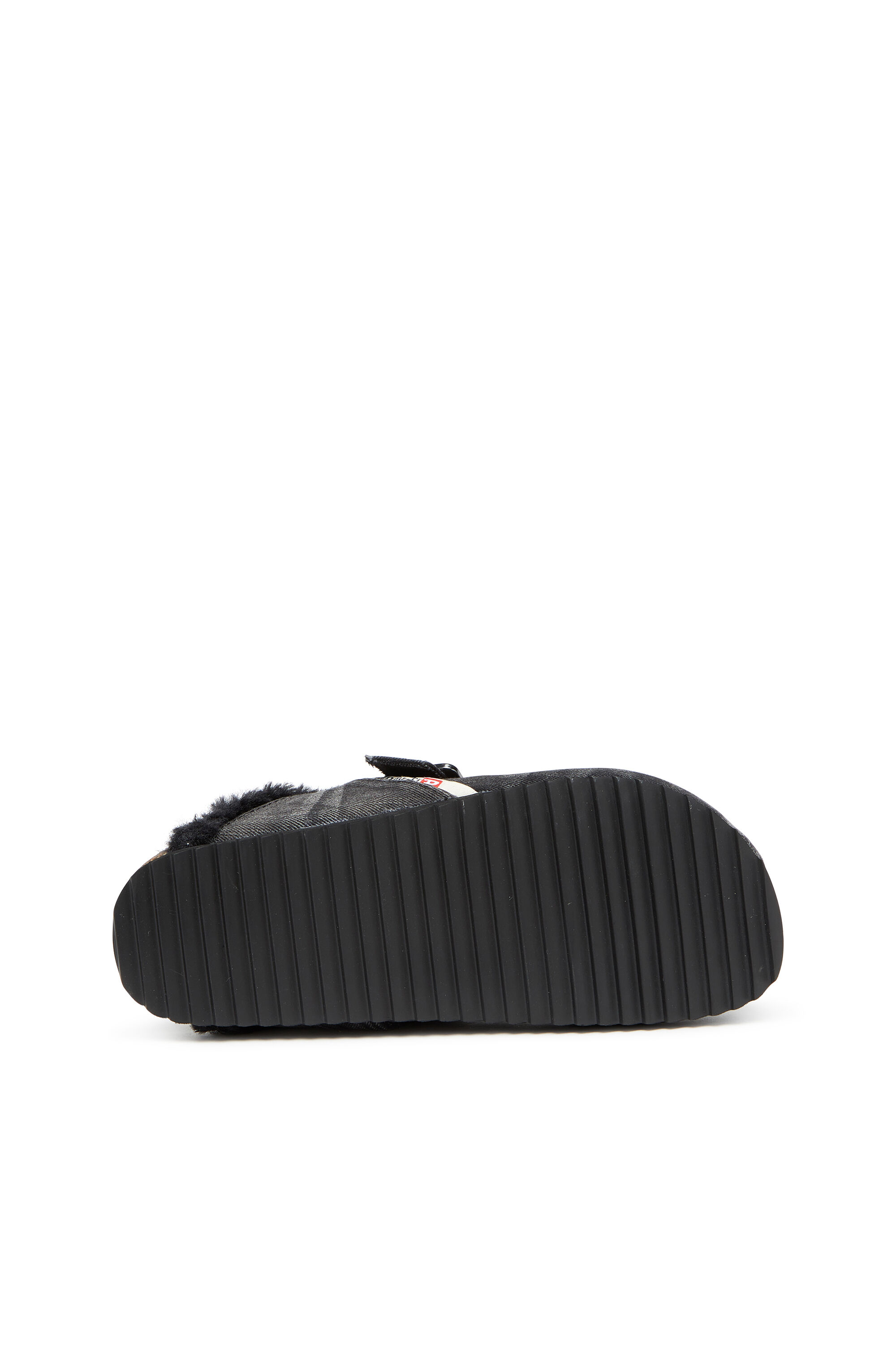 Diesel - D-WOODSTOCK X, D-Woodstock-Mules en denim avec doublure duveteuse Homme in Noir - 5