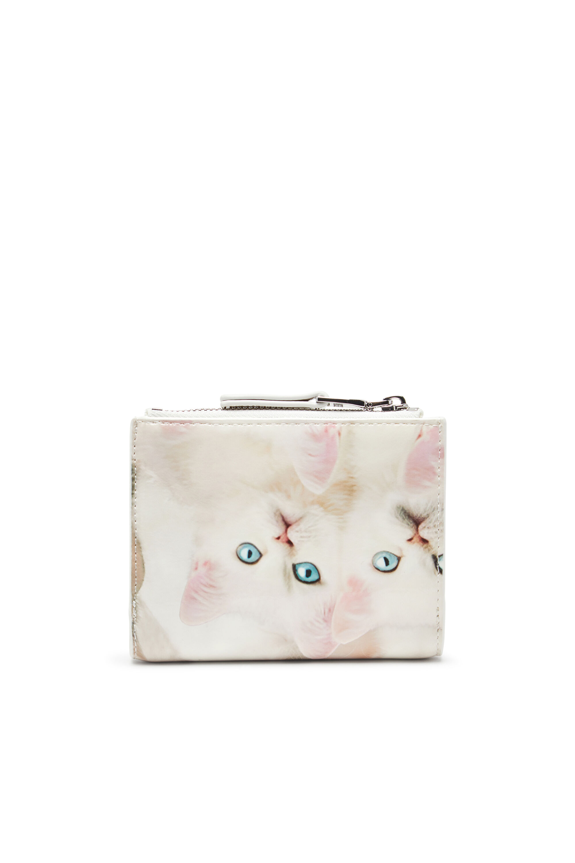 Diesel - PLAY BI-FOLD ZIP II, Female's Small wallet in printed glossy PU in White - 2
