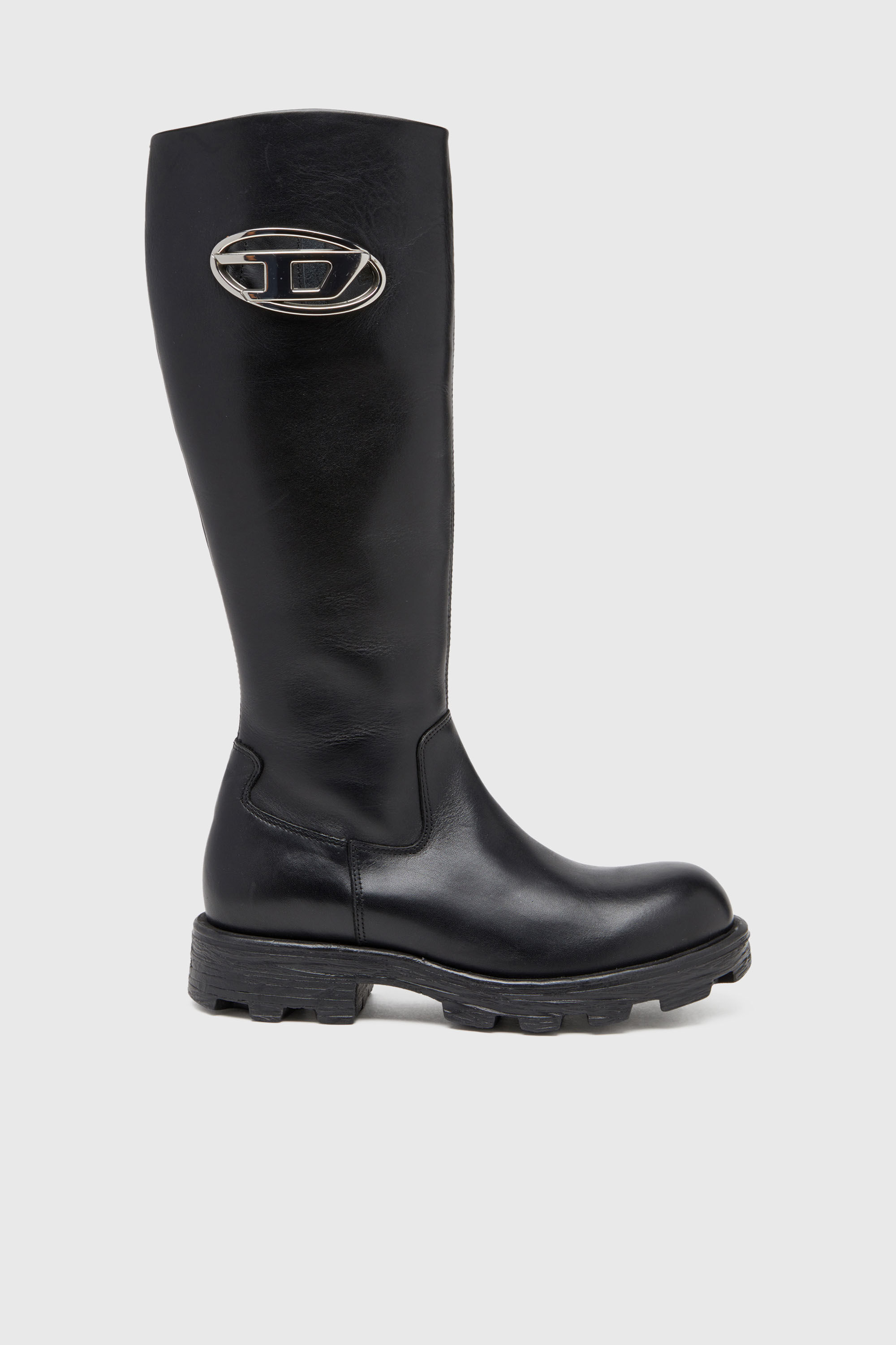 Women's D-Hammer-Leather knee-high boots | Black | Diesel {{Country}}