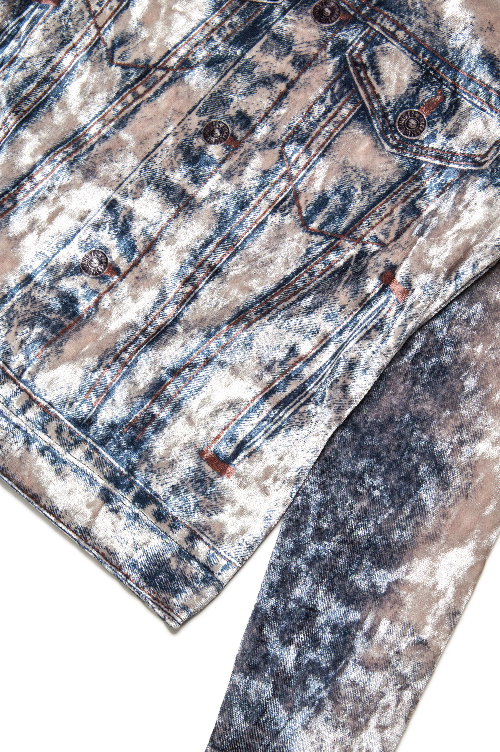 Girl's Long-sleeve top with trompe l'oeil print | Blue | Diesel US