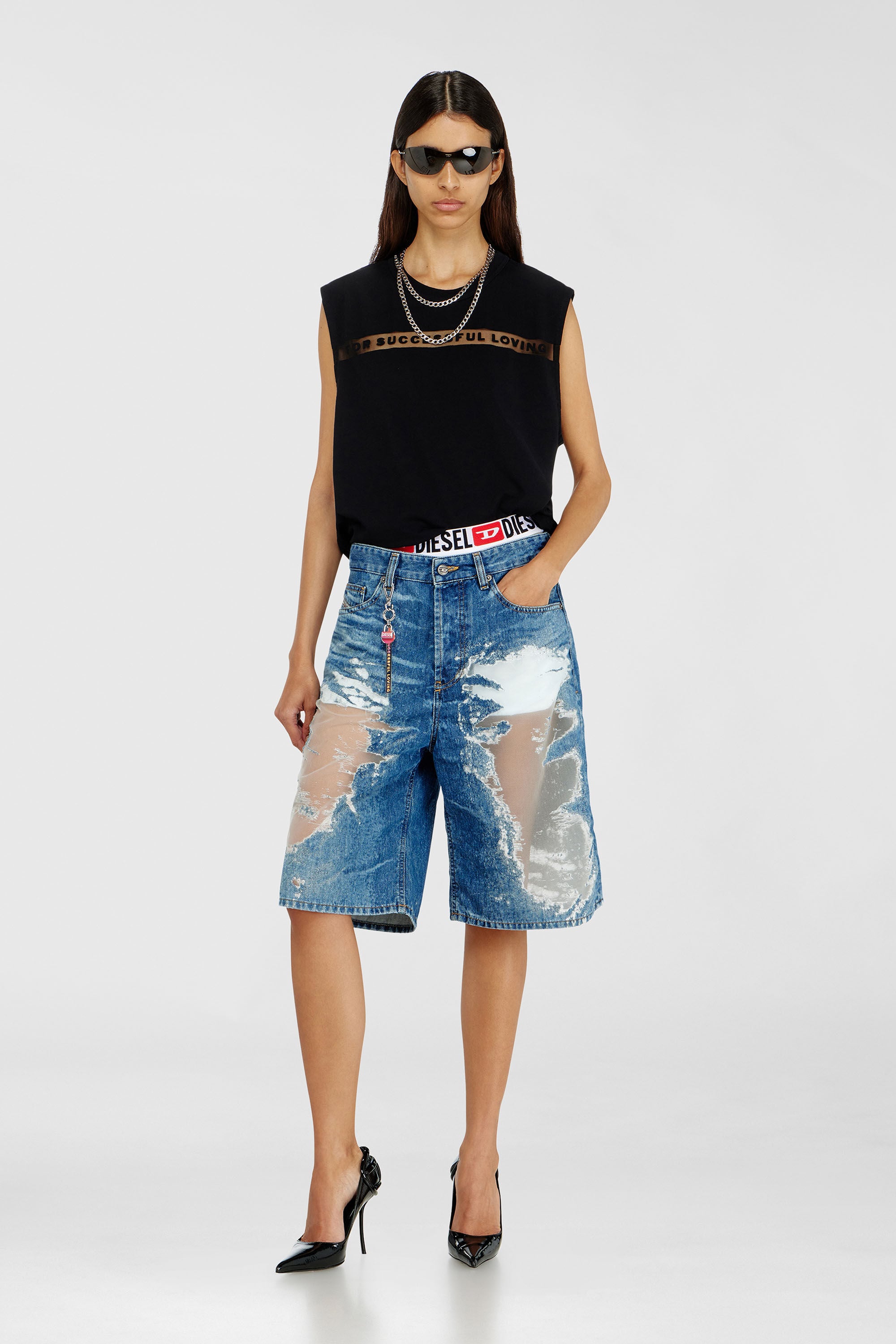 Diesel - PR-T-NORM-BISC-MATI-R, Camiseta de tirantes con logo For Successful Loving Unisex in Negro - 6