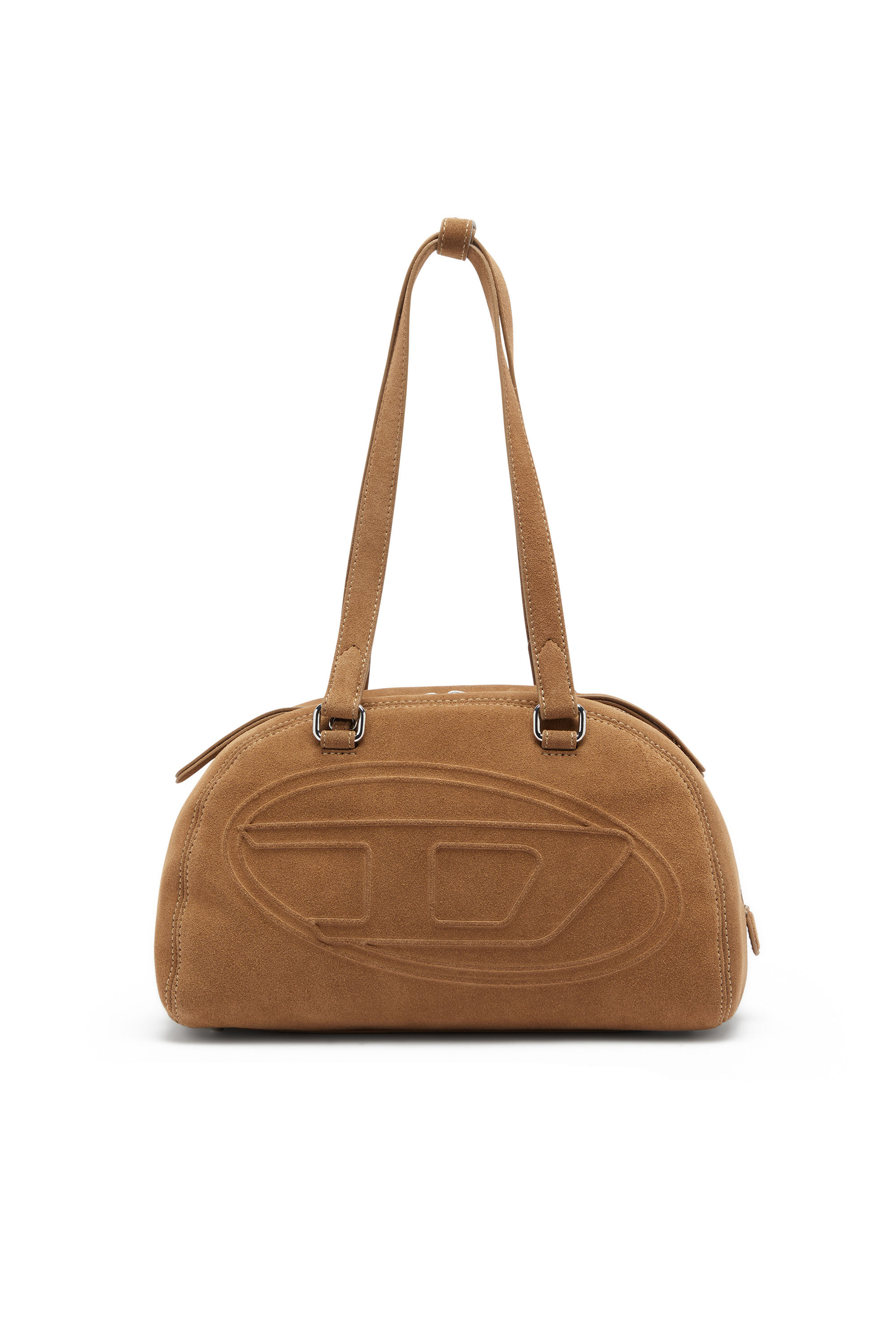Women's 1DR Dome-Suede shoulder bag with Oval D logo | Beige