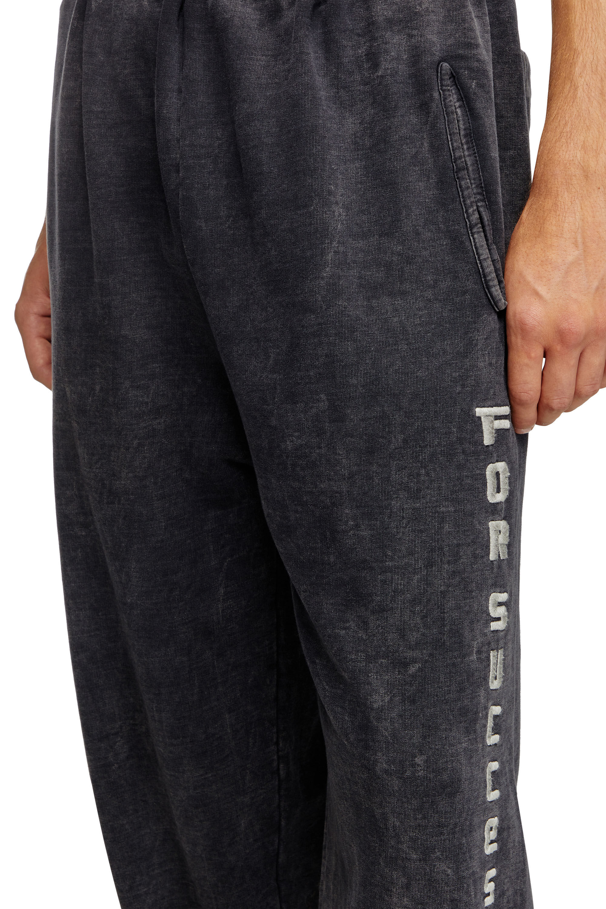 Men's Track pants with denim effect | Black | Diesel