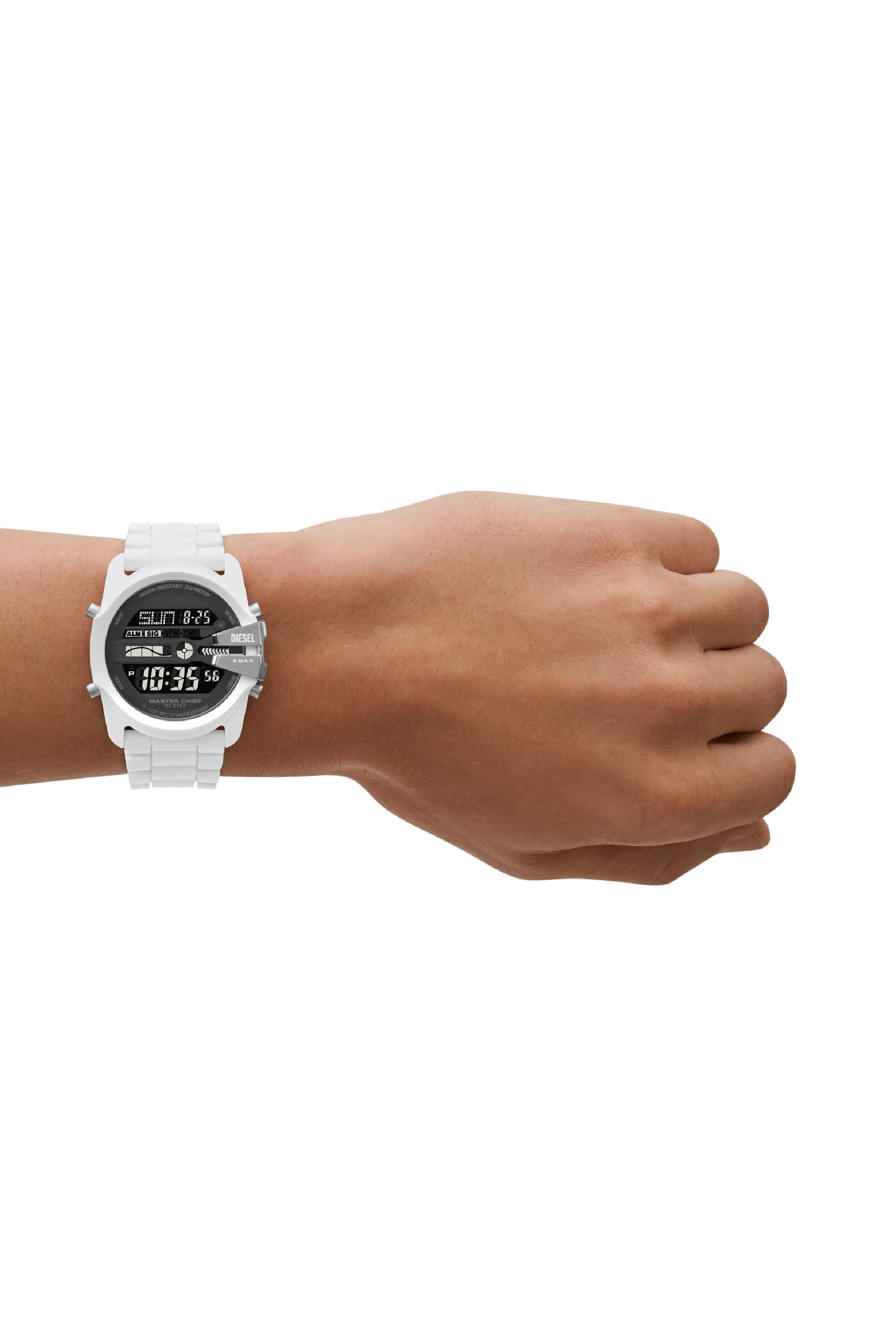 新品 DIESEL DZ2157 デジタル 腕時計 ホワイト メンズ 5BAR Men's Master Chief Digital silicone watch | White | Diesel US