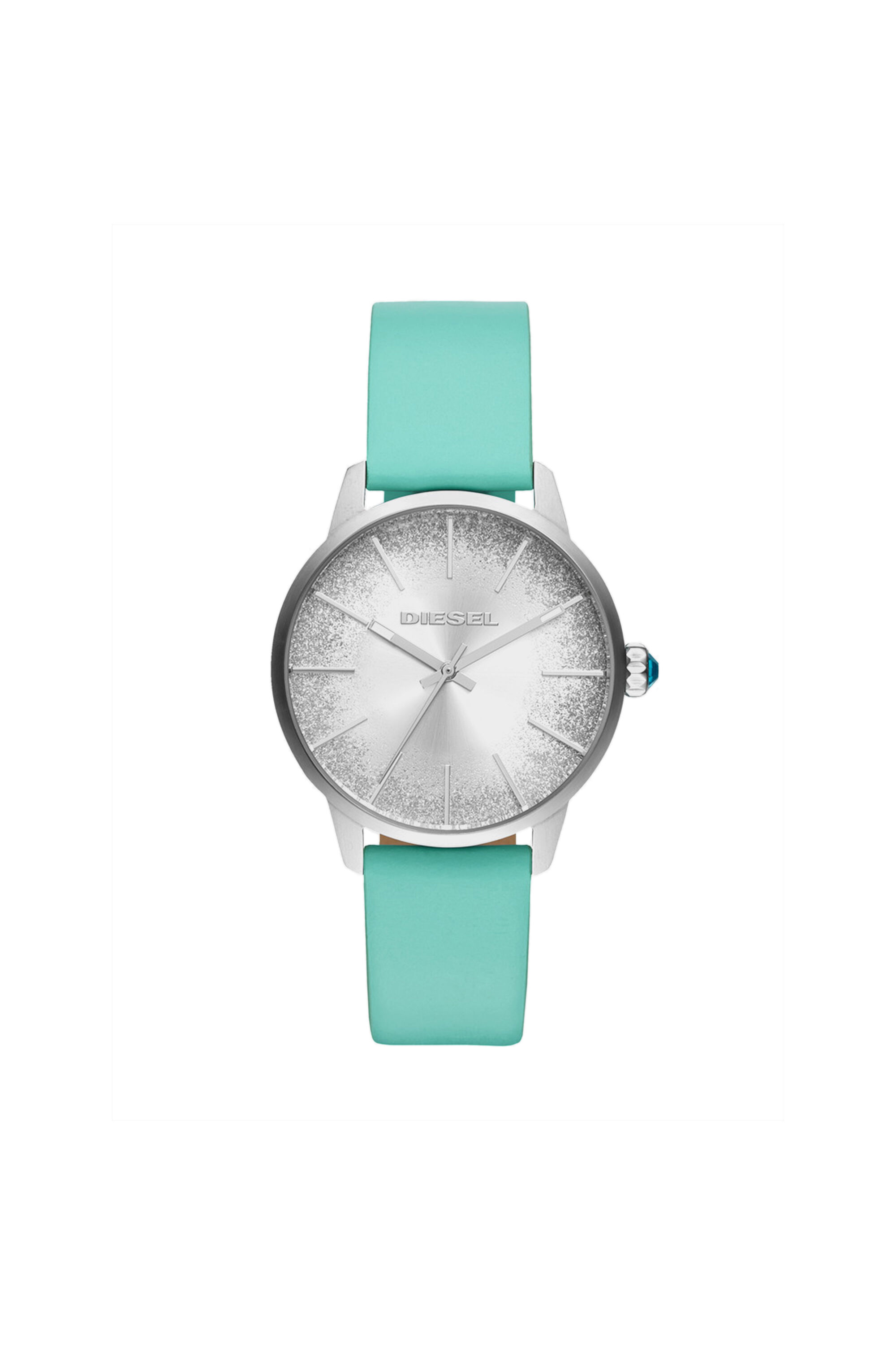Diesel - DZ5564, Woman's Castilla glittered watch with blue strap, 38 mm in Water Green - 1