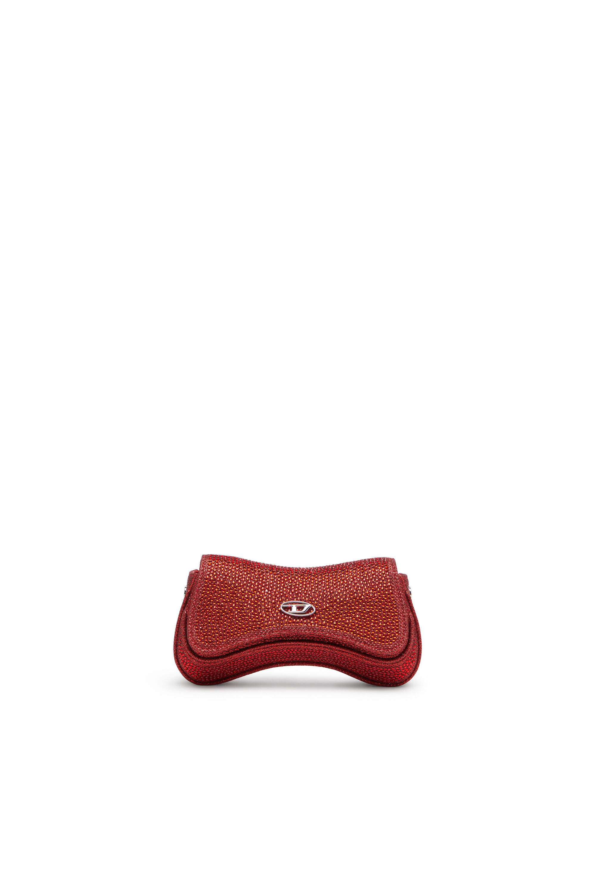 Diesel - PLAY CROSSBODY XS, Female's Play-Mini crossbody bag in crystal Lurex in Red - 1