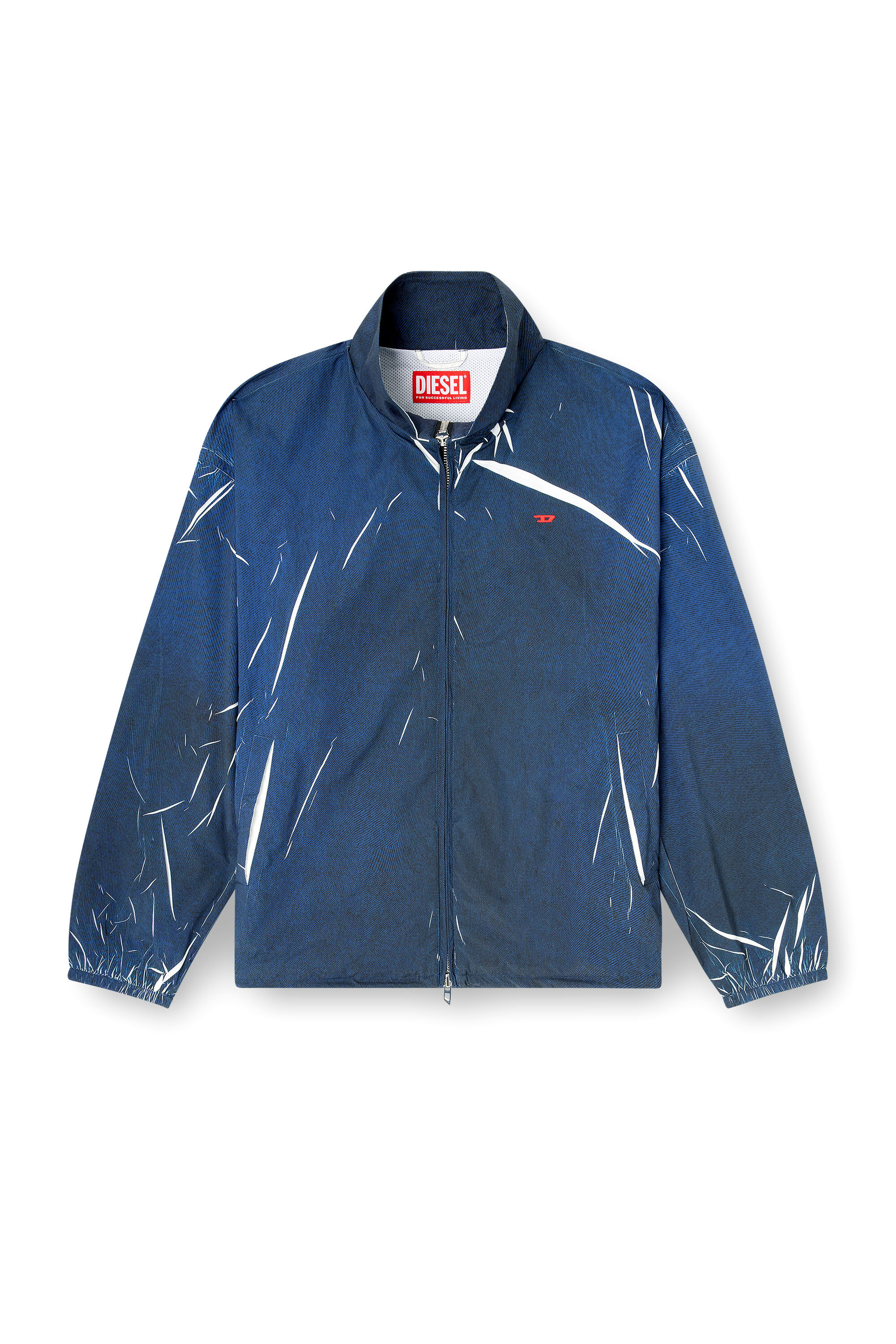 Men's Light jacket with denim-effect print | Blue | Diesel