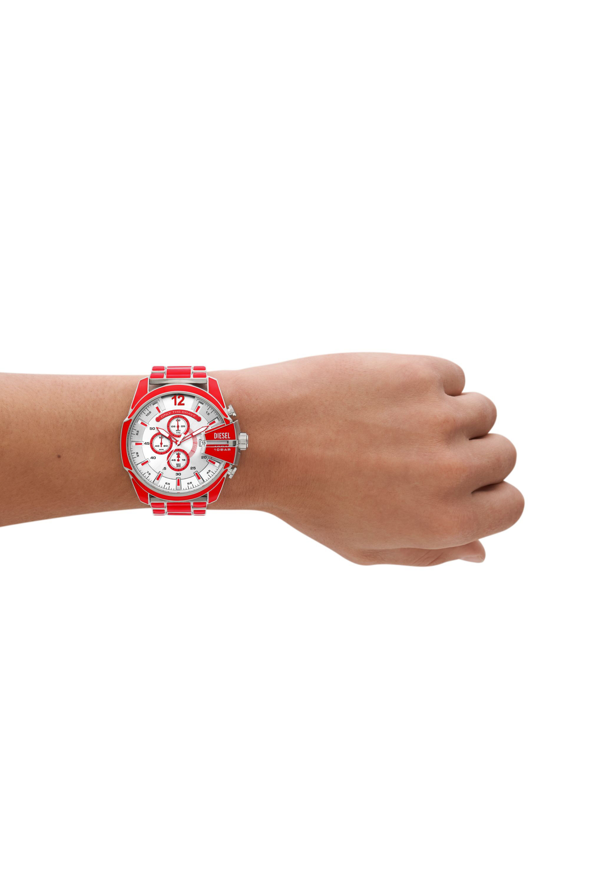 Diesel - DZ4638, Montre Mega Chief en acier inoxydable Homme in Rouge - 4