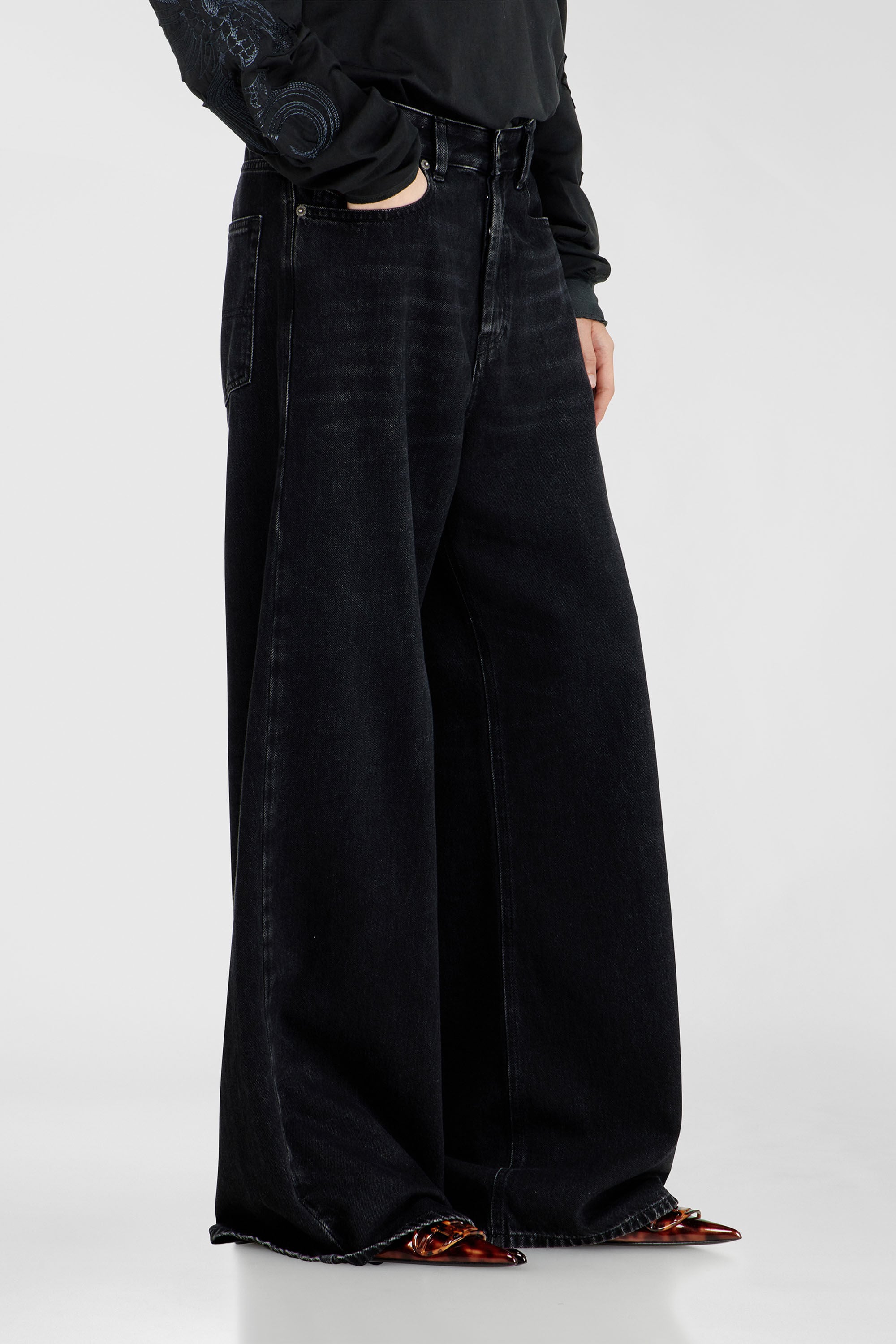 Diesel - Relaxed Jeans 1996 D-Sire 09P09 Unisex, Negro/Gris oscuro - 9