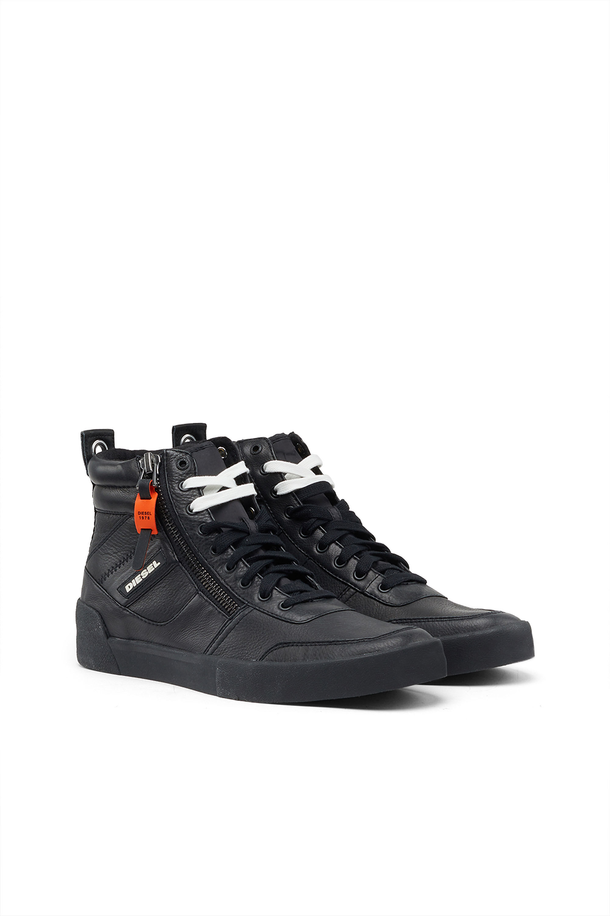 Diesel - S-DVELOWS, Male's S-Dvelows-High-top sneakers in panelled suede in Black - 2