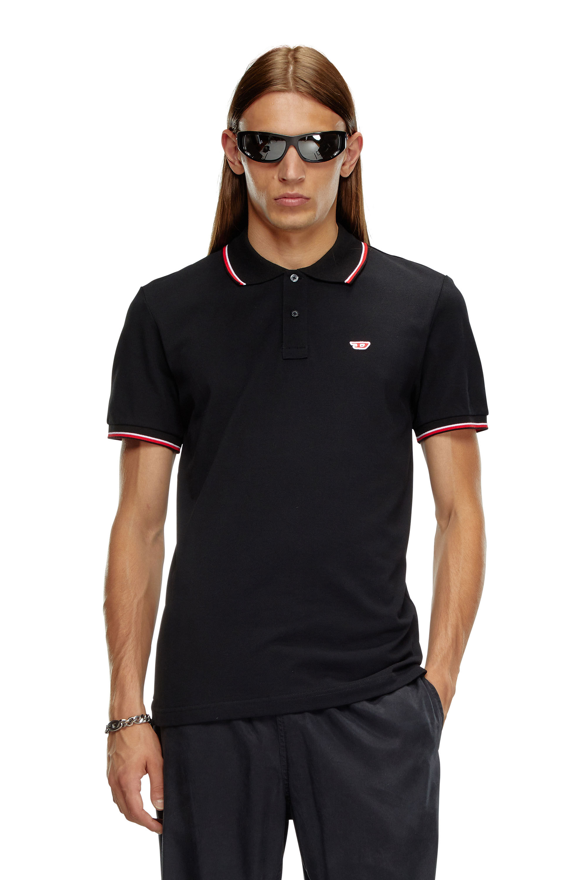 T-SMITH-D Man: Polo shirt with striped trims | Diesel