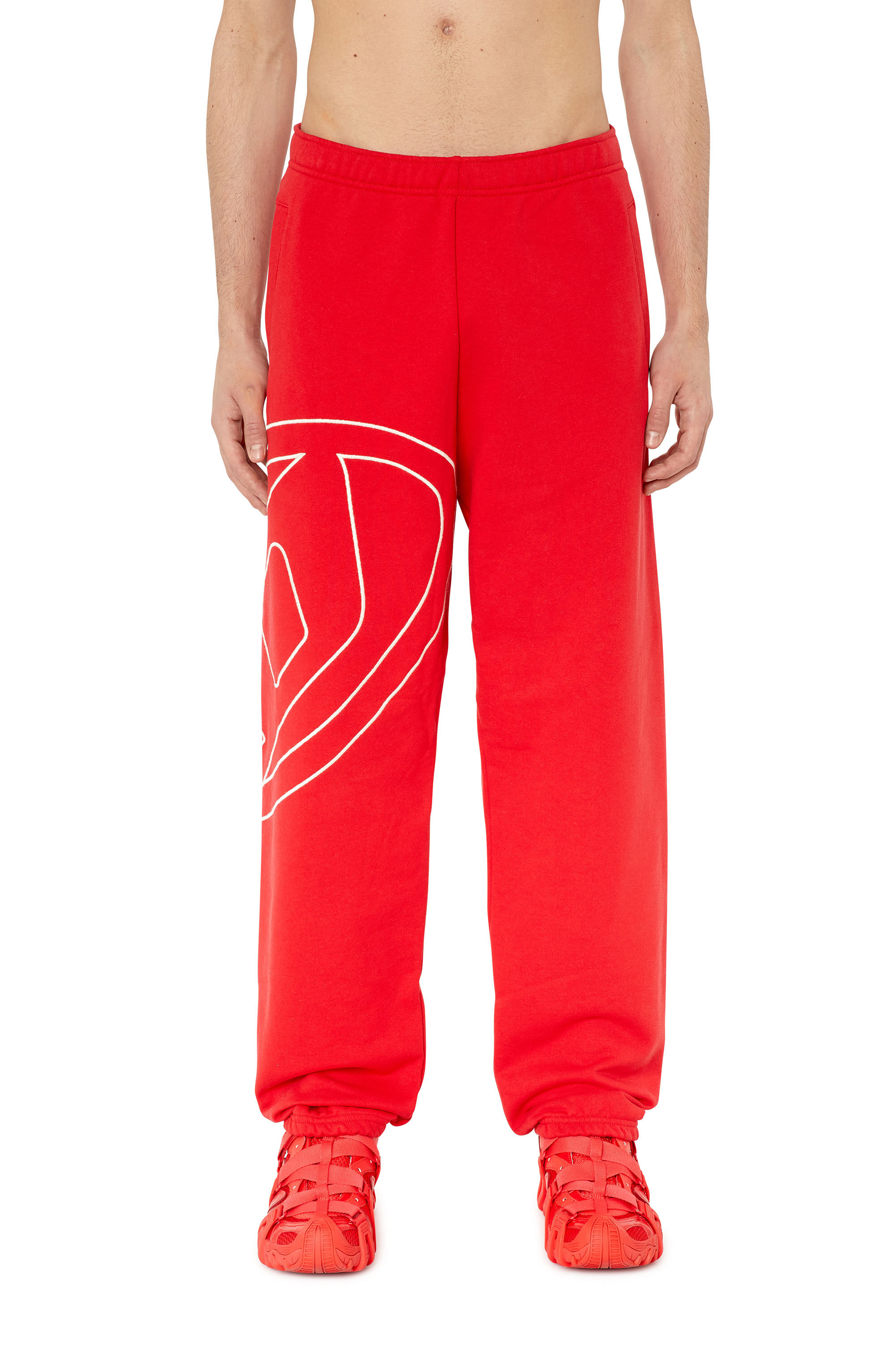 Diesel - P-MARKY-MEGOVAL, Male's Sweatpants with maxi D logo in Red - 3