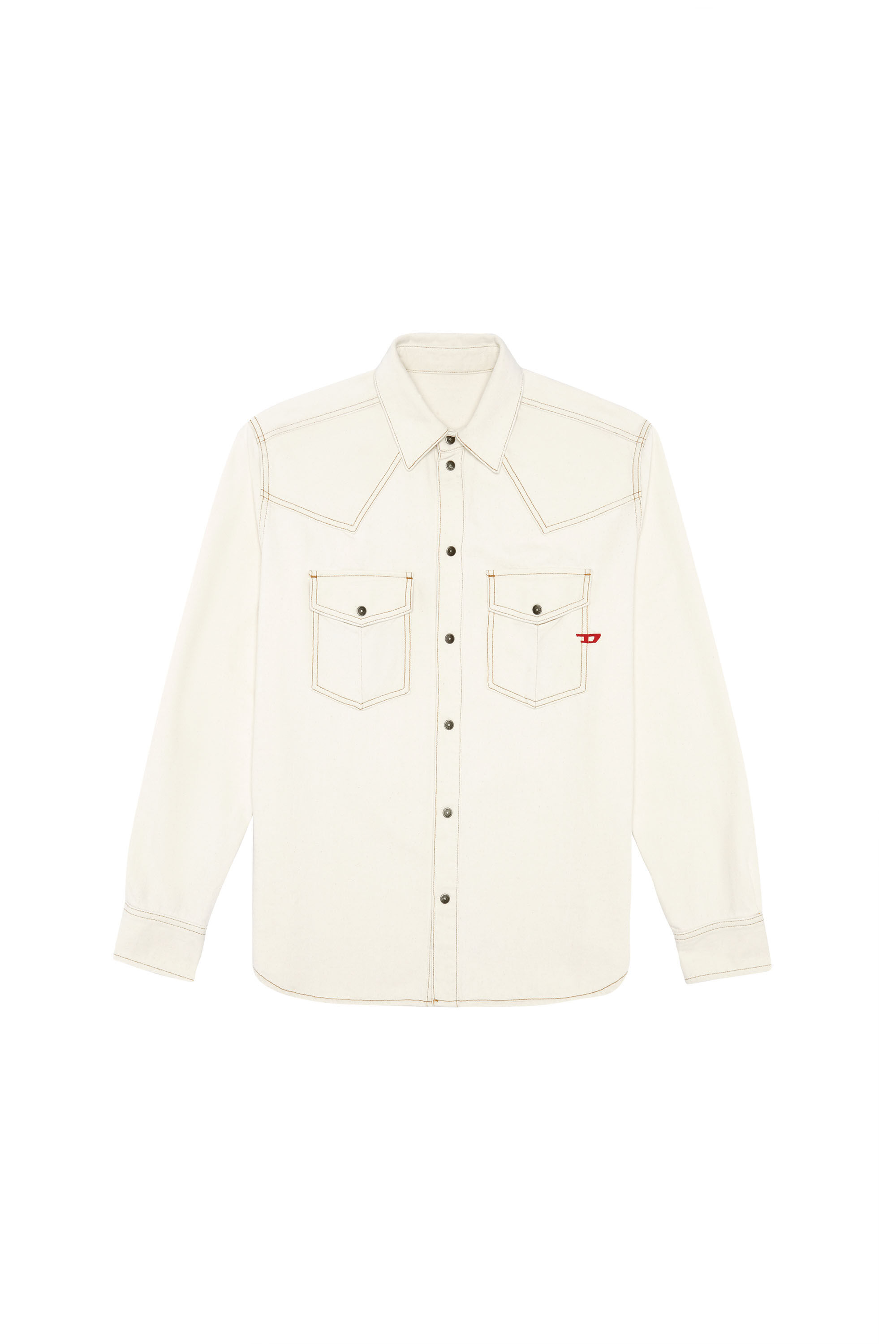 Diesel - D-OCEAN WESTERN SHIRT, Chemise western en denim Homme in Blanc - 2
