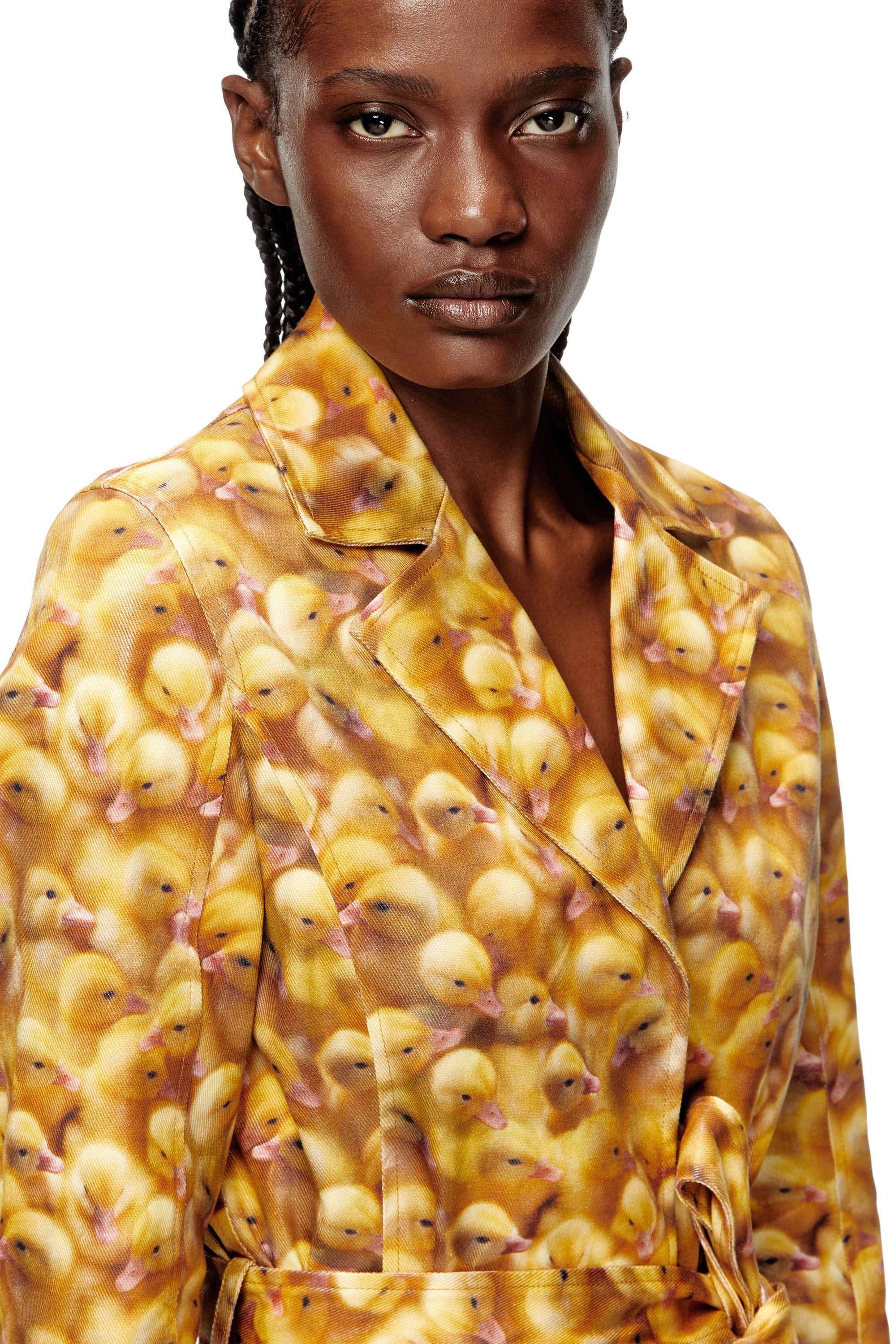 Diesel - G-OJI, Trench-coat à imprimé caneton Femme in Jaune - 4