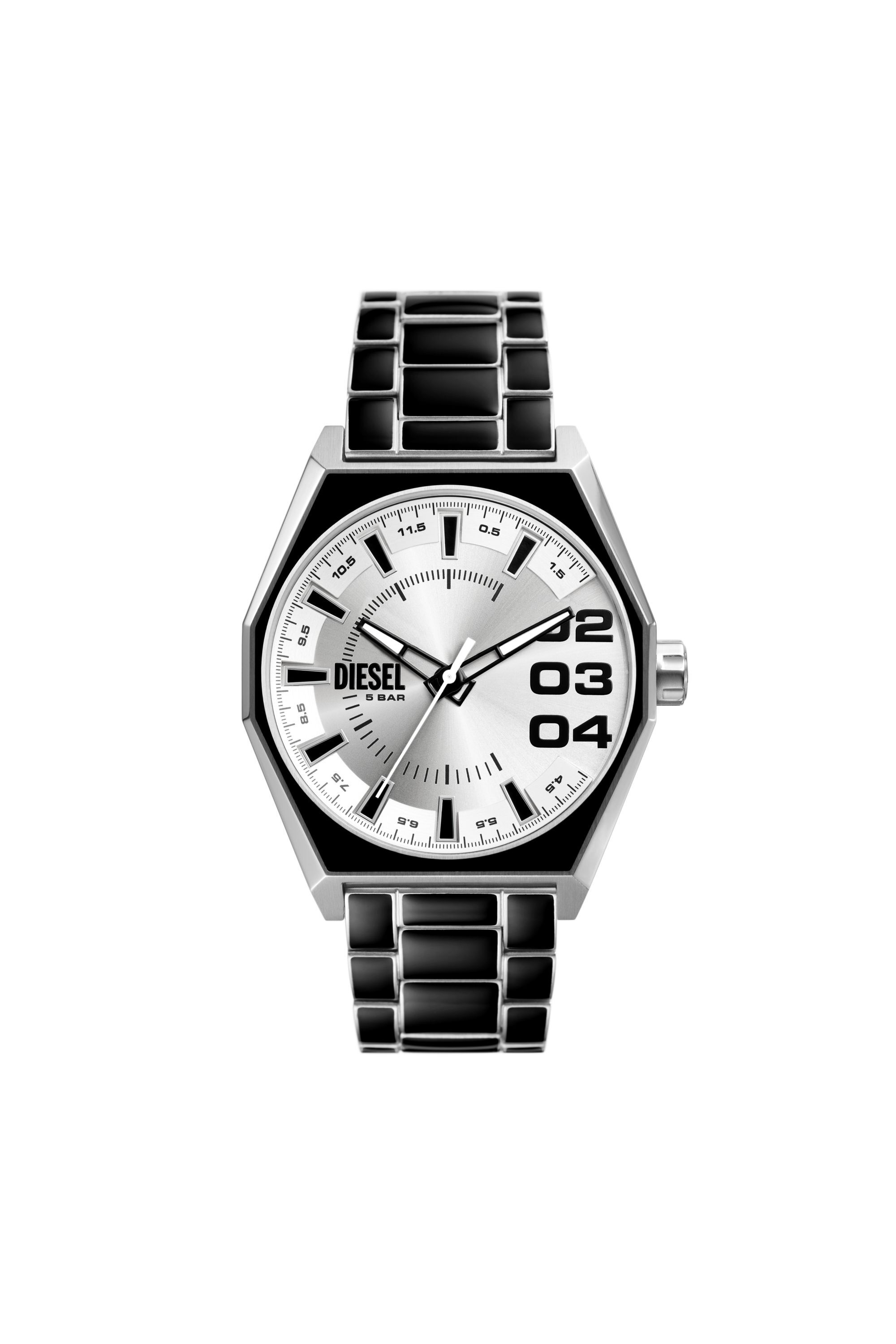 Diesel - DZ2195, Montre Scraper en acier inoxydable Homme in Noir - 1