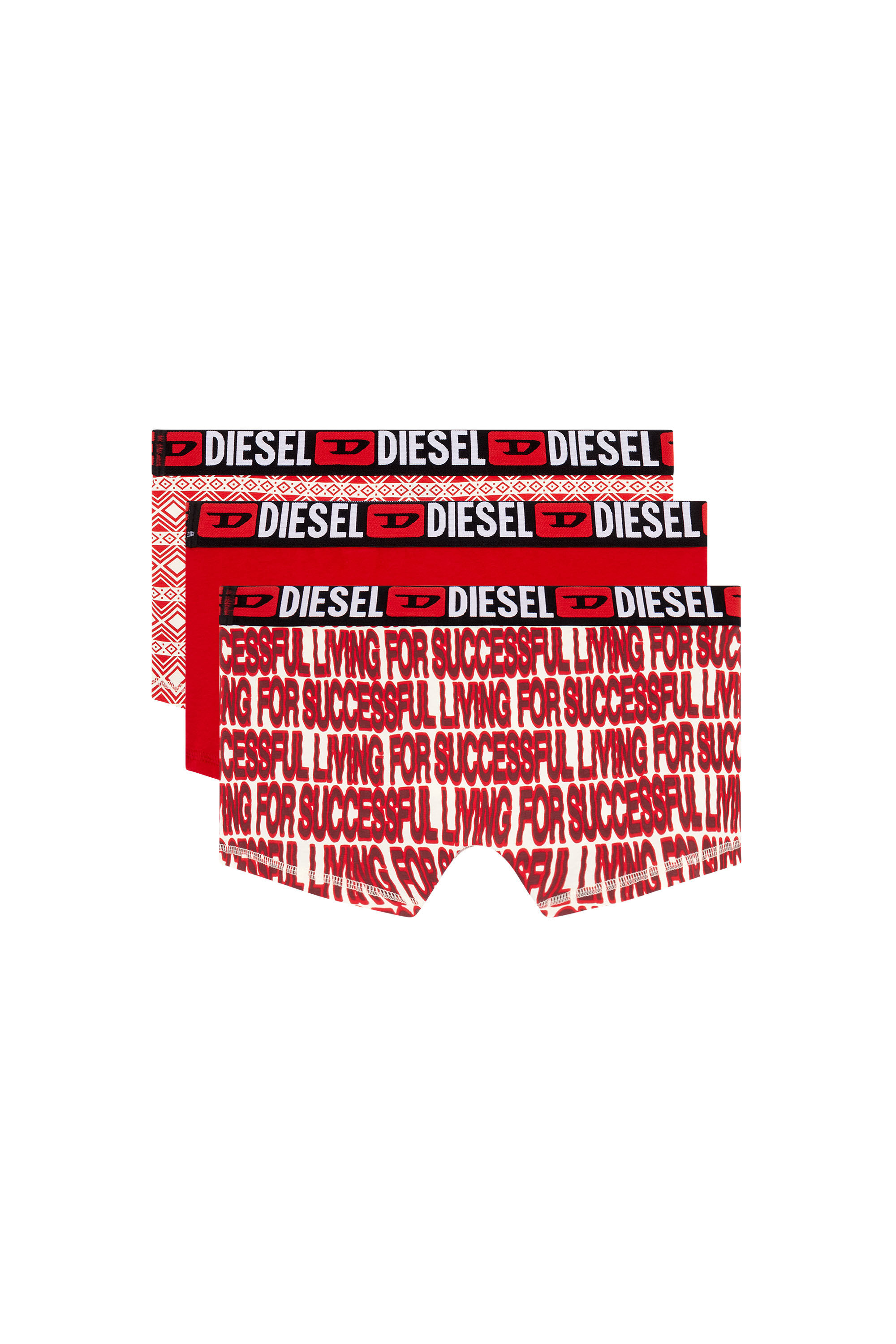 Diesel - UMBX-DAMIENTHREEPACK, Pack de tres b&oacute;xers ajustados estampados Hombre in Rojo - 2