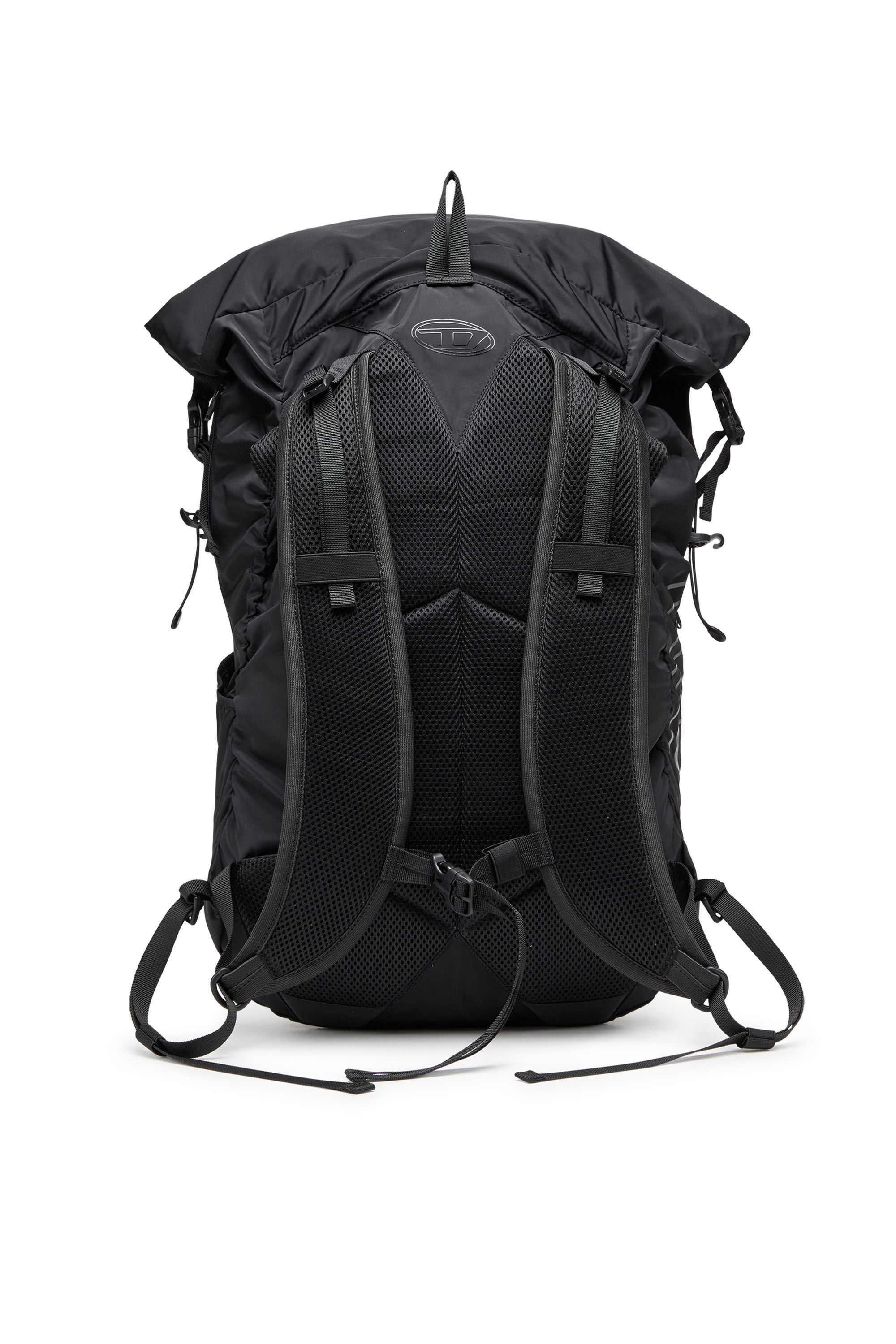 Diesel - DRAPE BACKPACK, Drape-Sac à dos roll-top en nylon Homme in Noir - 3