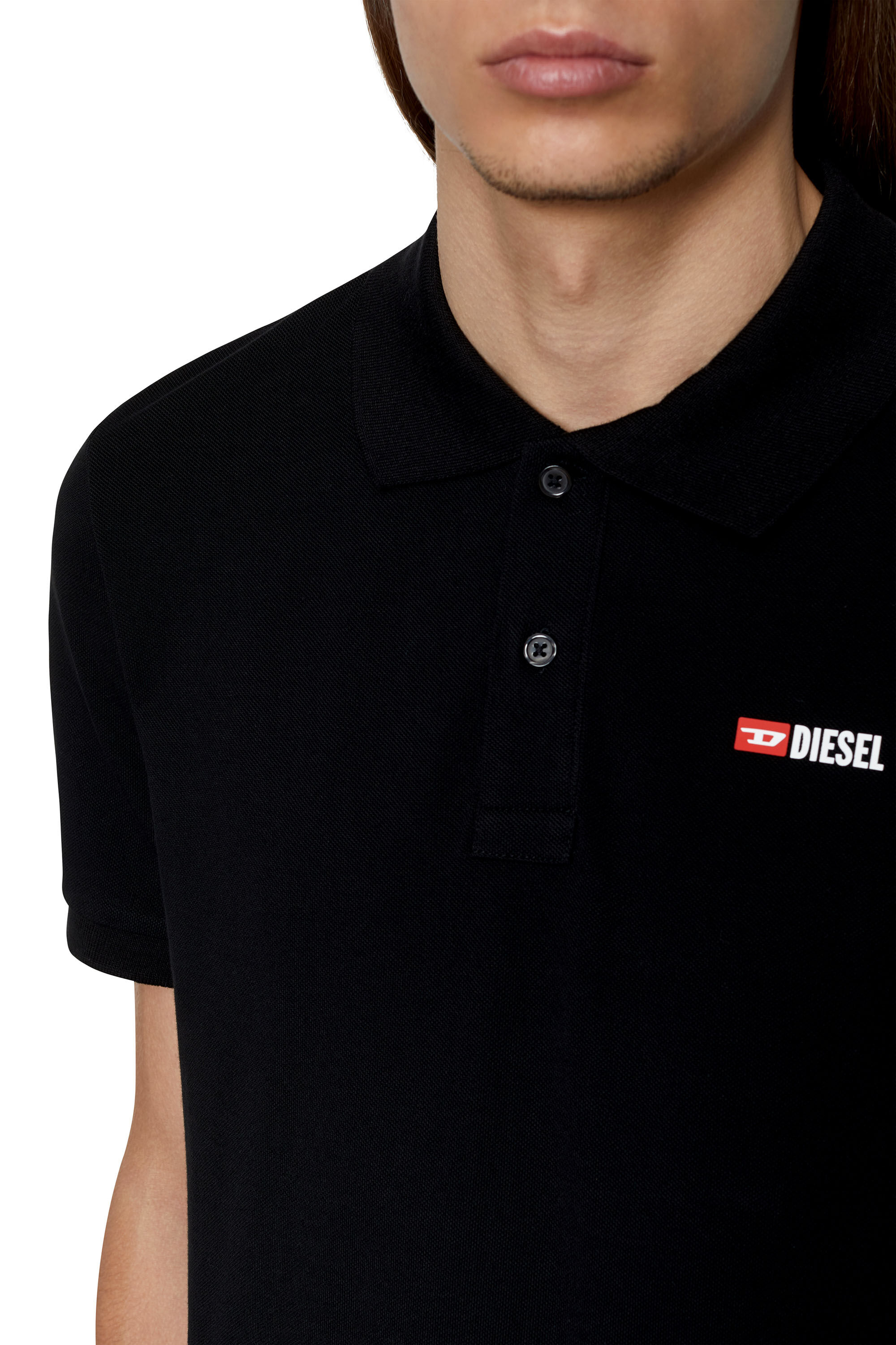 Diesel - T-SMITH-DIV, Male's Polo shirt with 3D logo in Black - 5