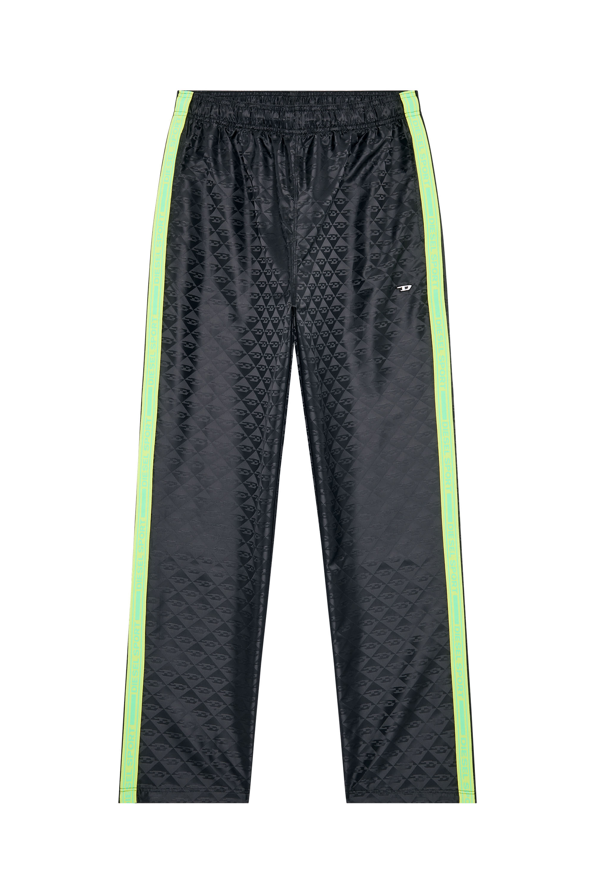 Diesel - AMWB-CREED-HT26, Pantalon de survêtement en satin Monogram Homme in Noir - 2