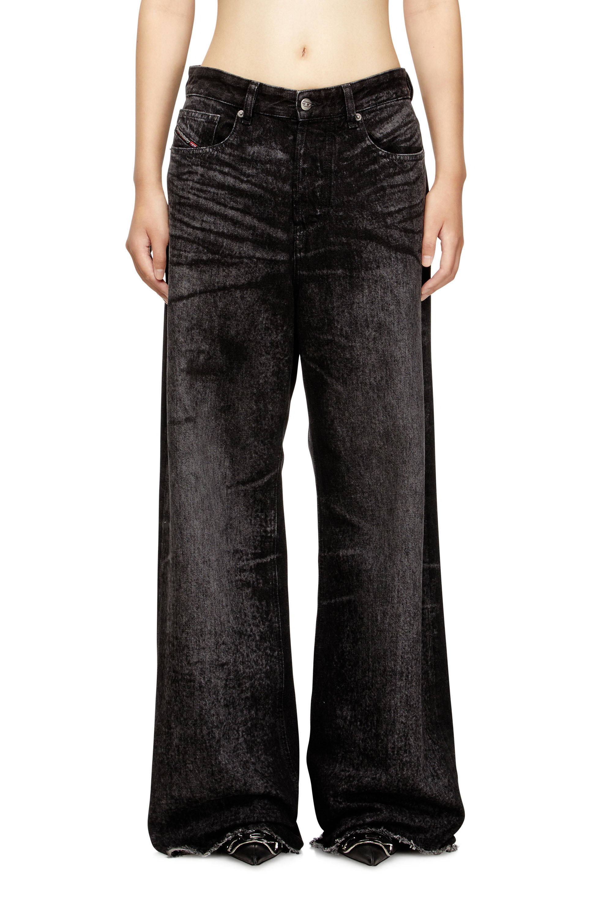 Women's Relaxed Jeans | Black/Dark grey | Diesel 1996 D-Sire