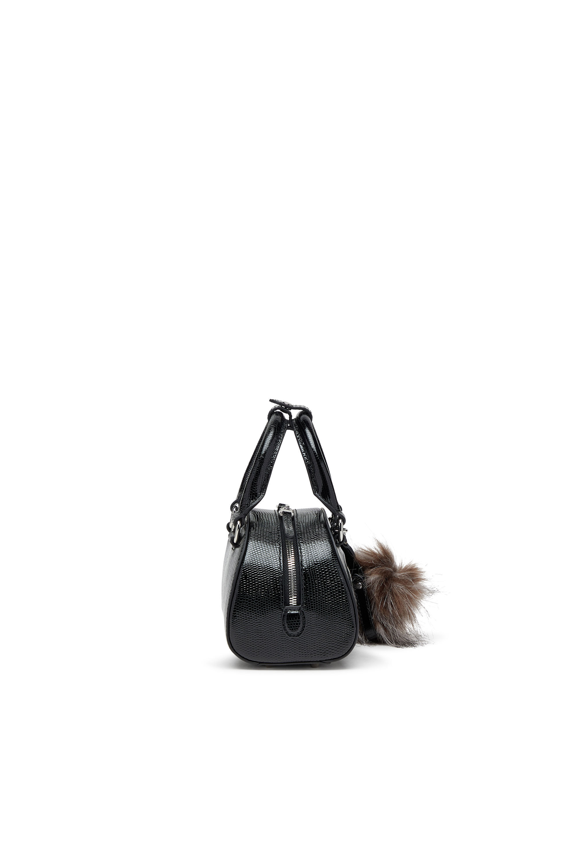 Diesel - 1DR DOME CROSSBODY, Female's 1DR Dome-Mini bowling bag in embossed leather in Black - 4
