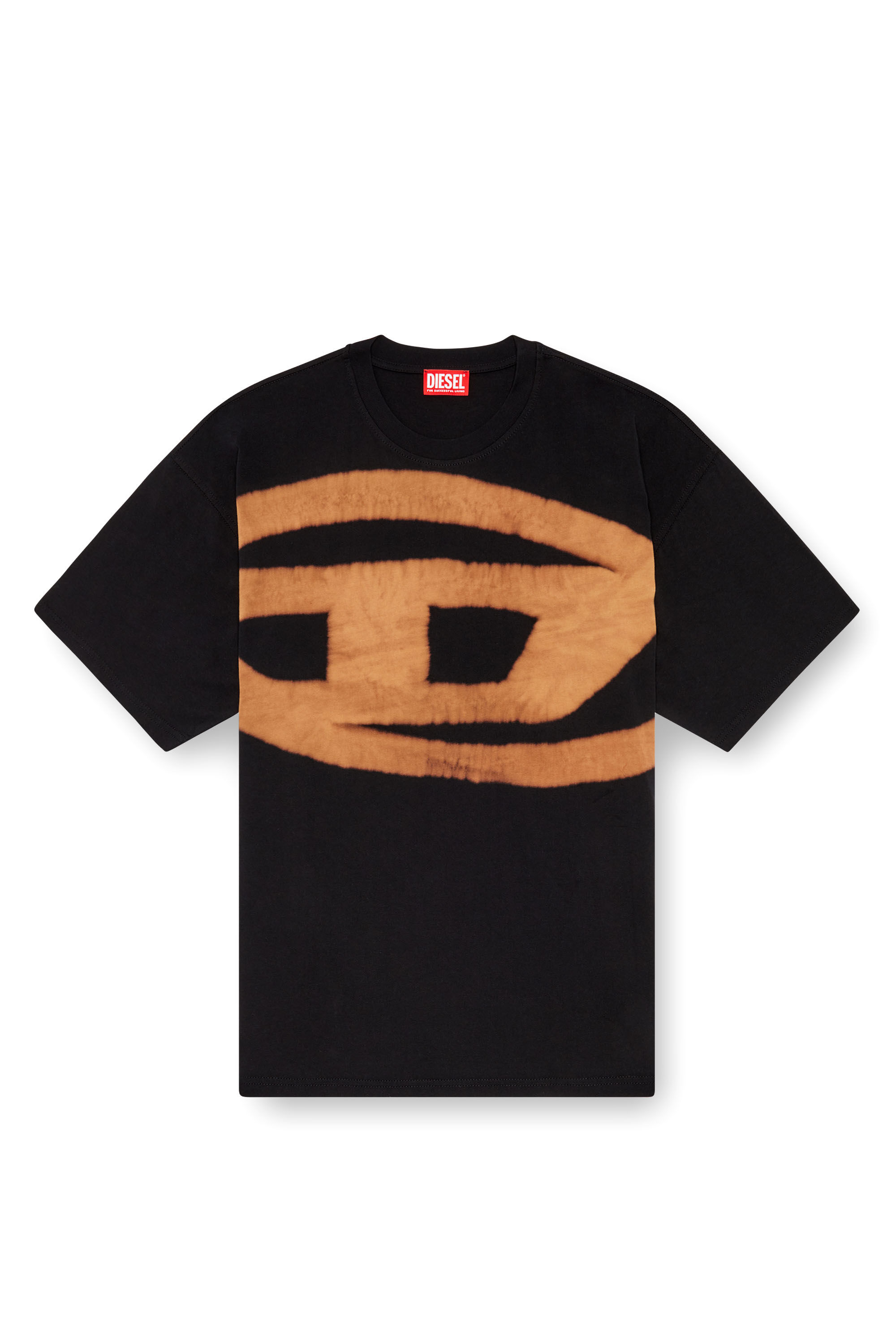 Men's heavyweight T-shirt with bleached Oval D logo | Diesel Men's heavyweight T-shirt with bleached Oval D logo | Diesel