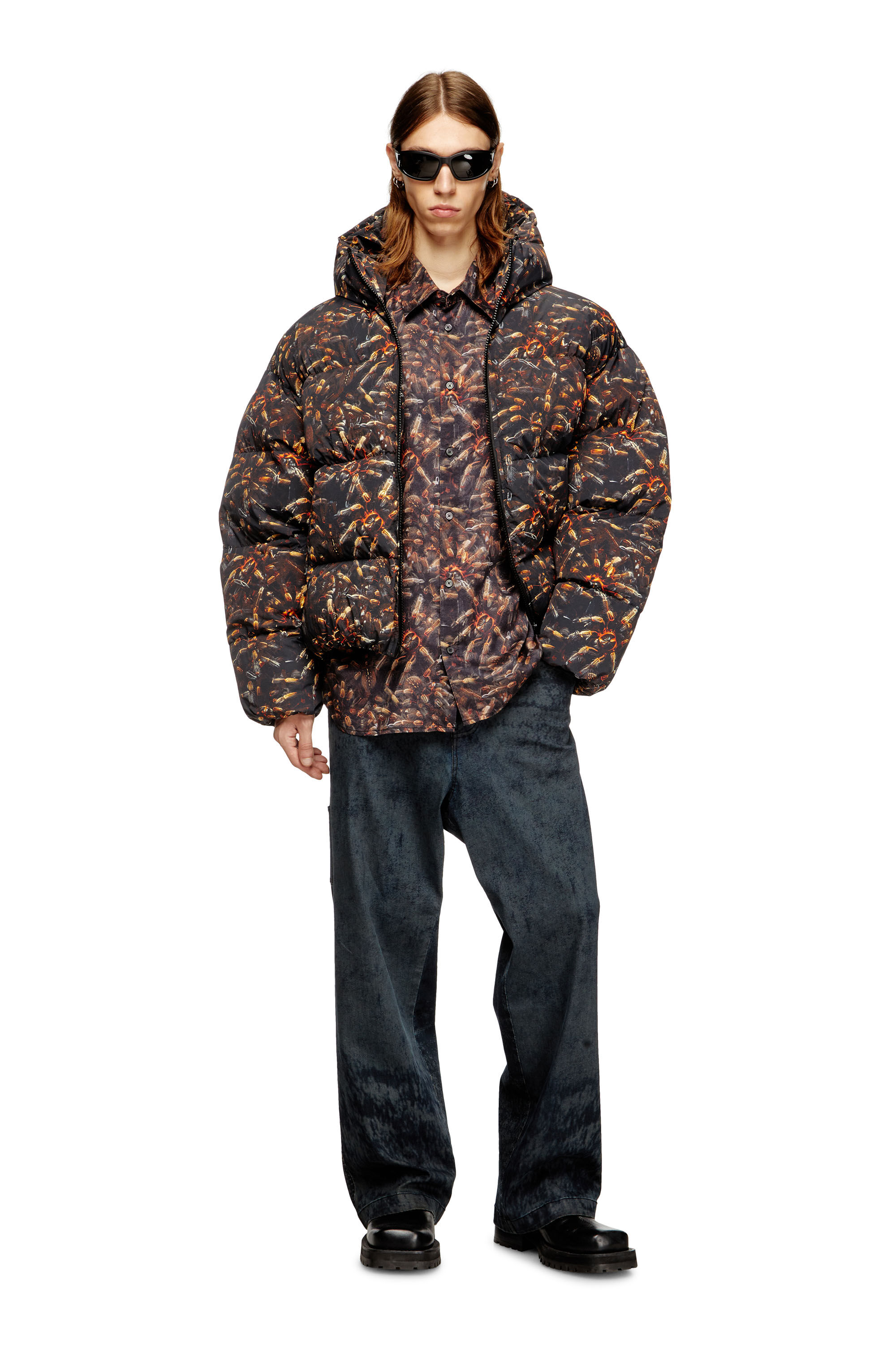 Diesel - S-SIMPLY-SPIDER-PJBK, Male's Lyocell shirt with all-over print in null - 1