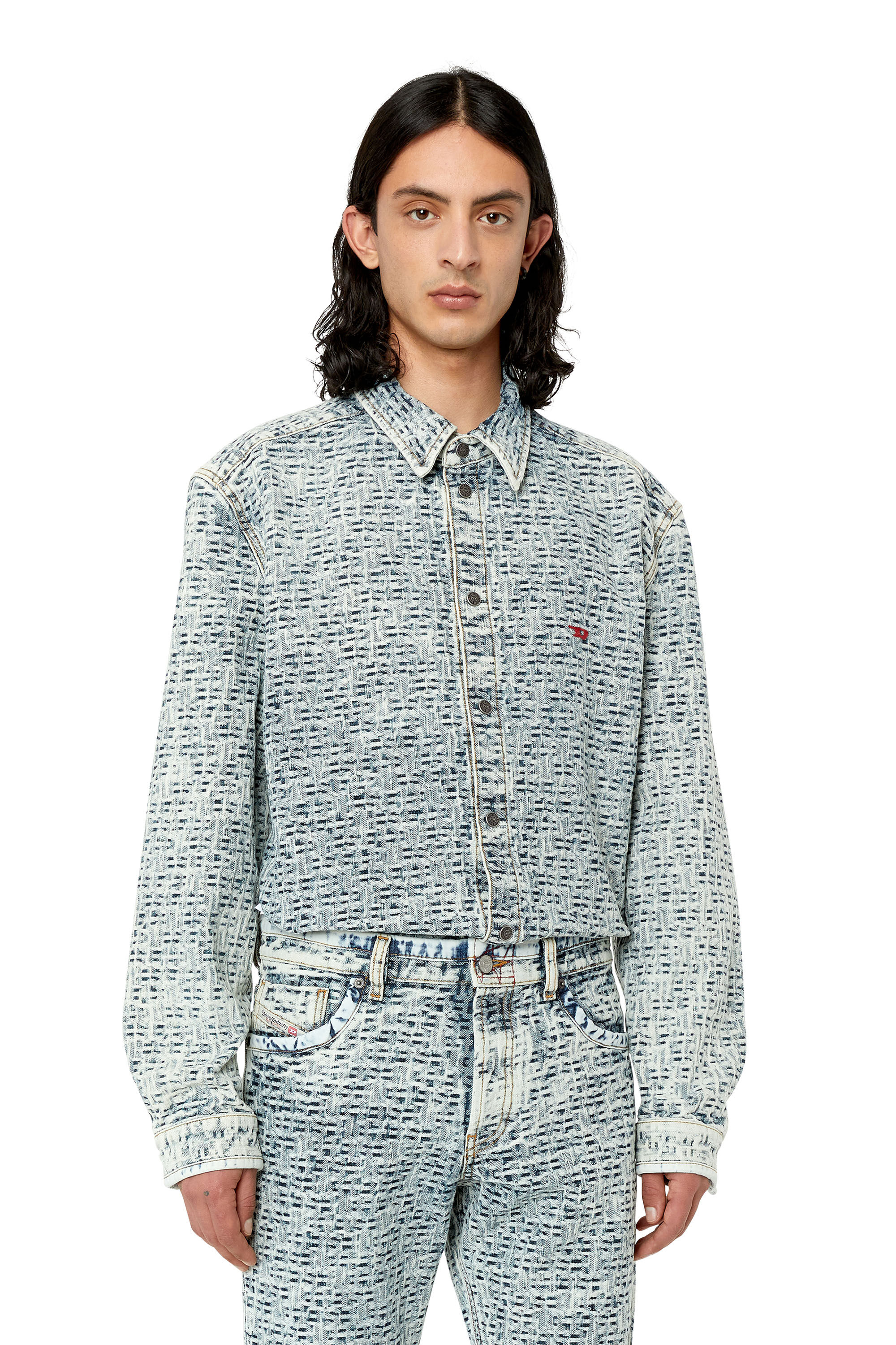 Diesel - D-SIMPLY-OVER-SP, Male's Monogram denim shirt in Light Blue - 3