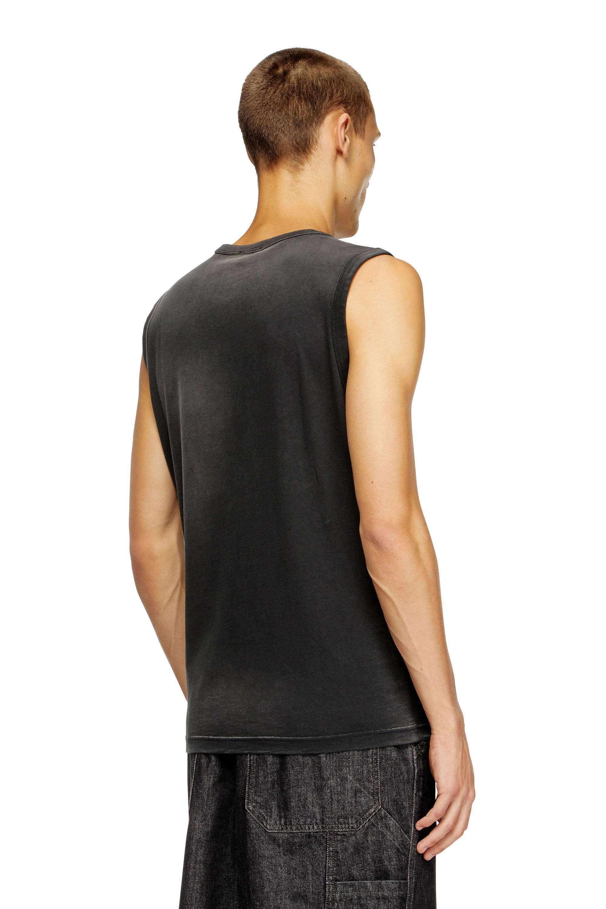トップス DIESEL Faded tank top with puffy Oval D Men's Faded tank top with puffy Oval D | Black | Diesel