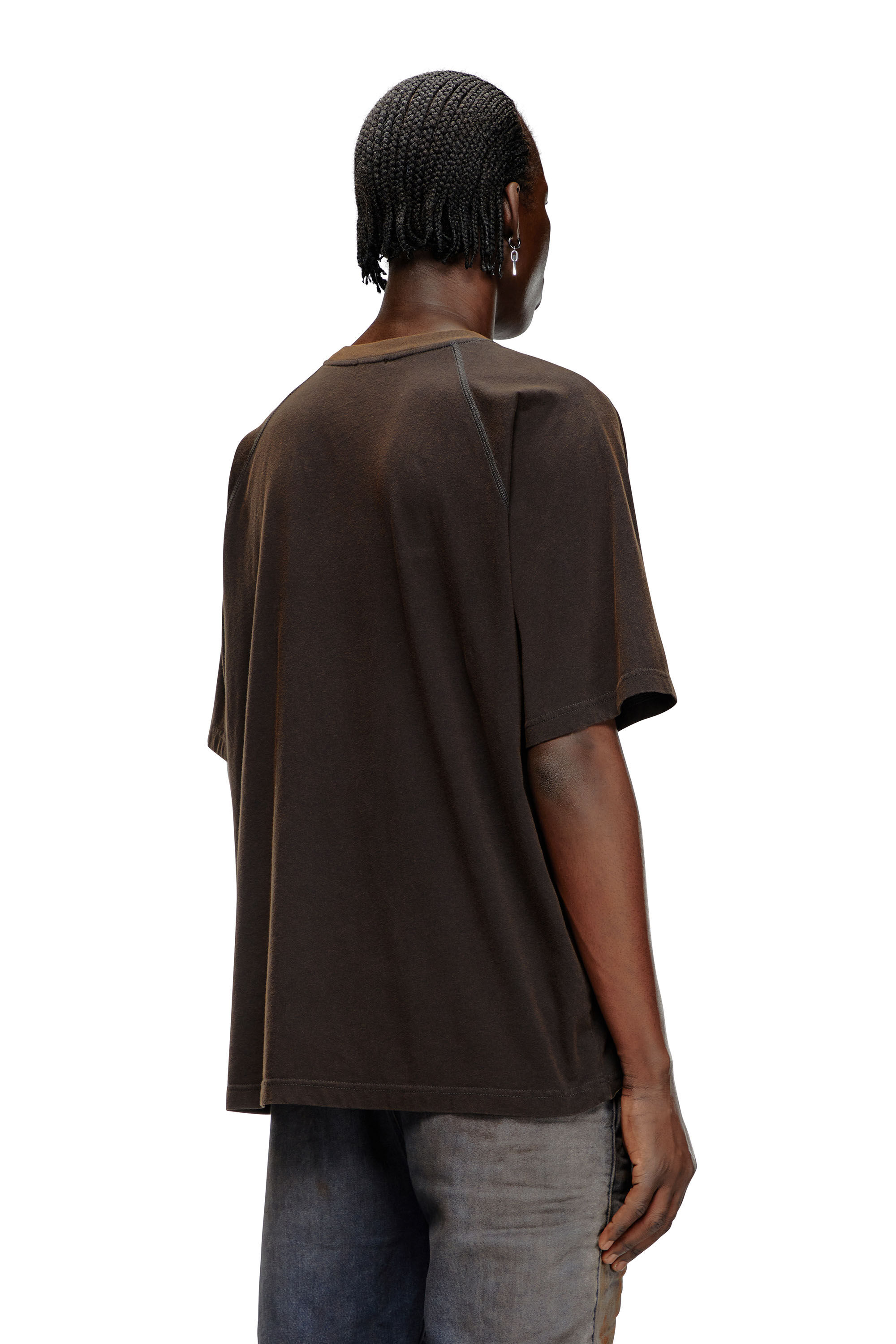 Men's T-shirt with inside-out print | Black | Diesel