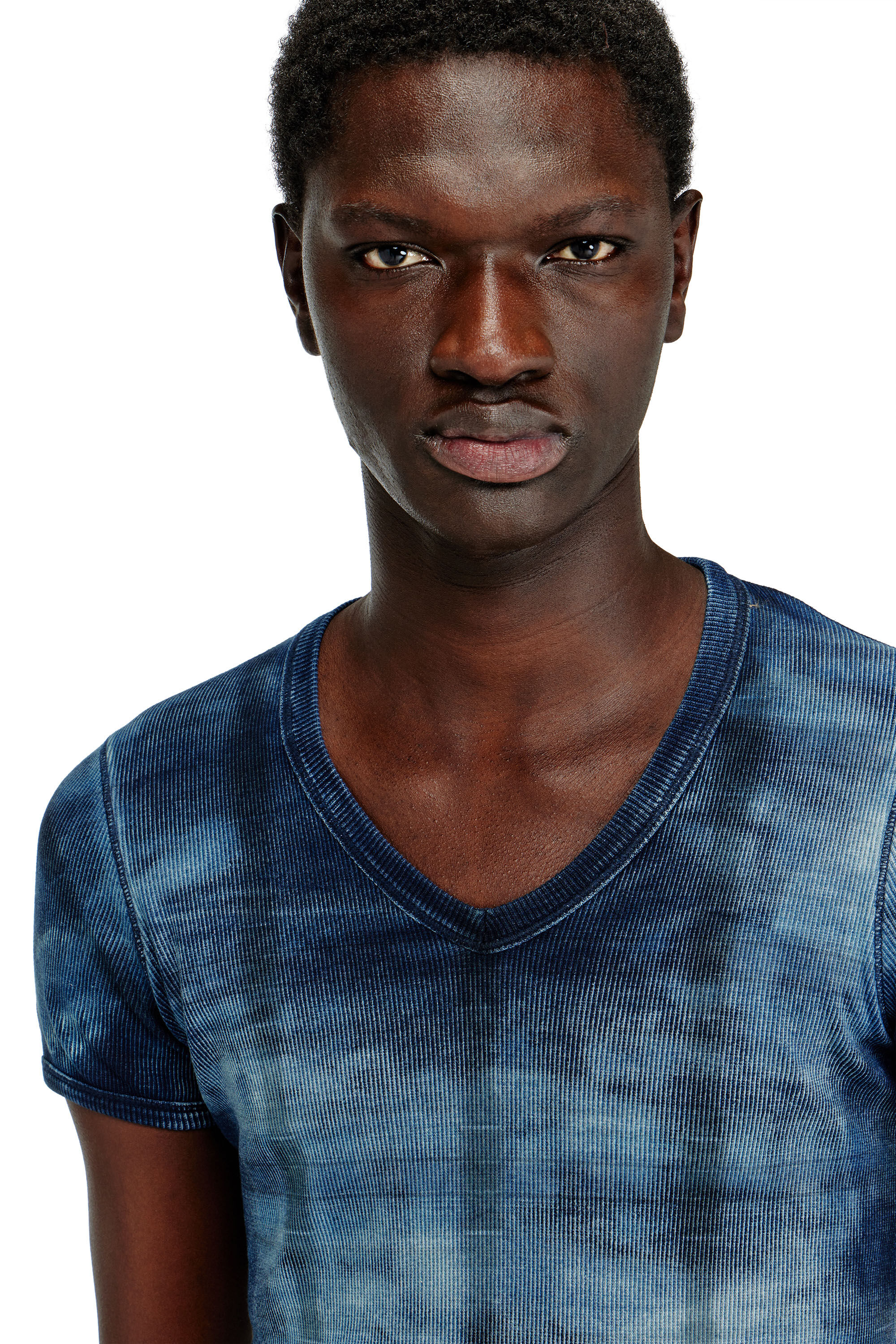 Diesel - T-LUUCAS, Top de rayos X de canal&eacute; con estampado a cuadros Hombre in Azul marino - 4