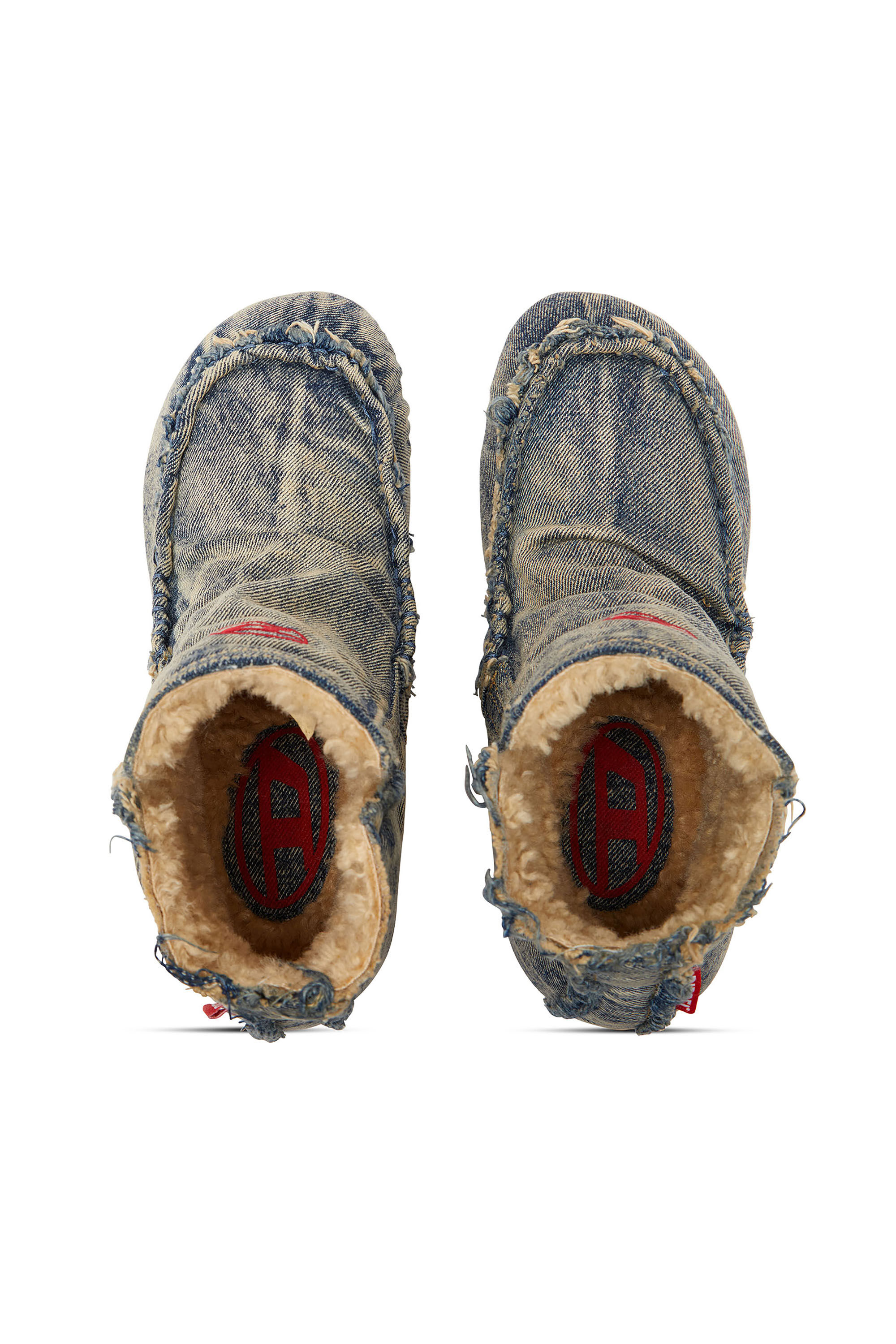 Diesel - D-WOODSTOCK HEEL AB, Female's D-Woodstock - Denim boots with heel in Blue - 5