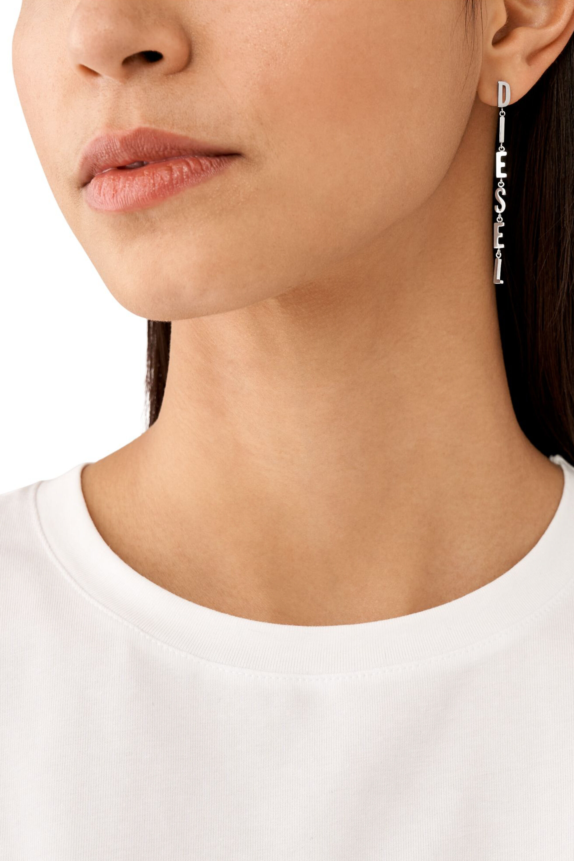Diesel - DX1488, Unisex's Stainless steel drop earrings in Silver - 4