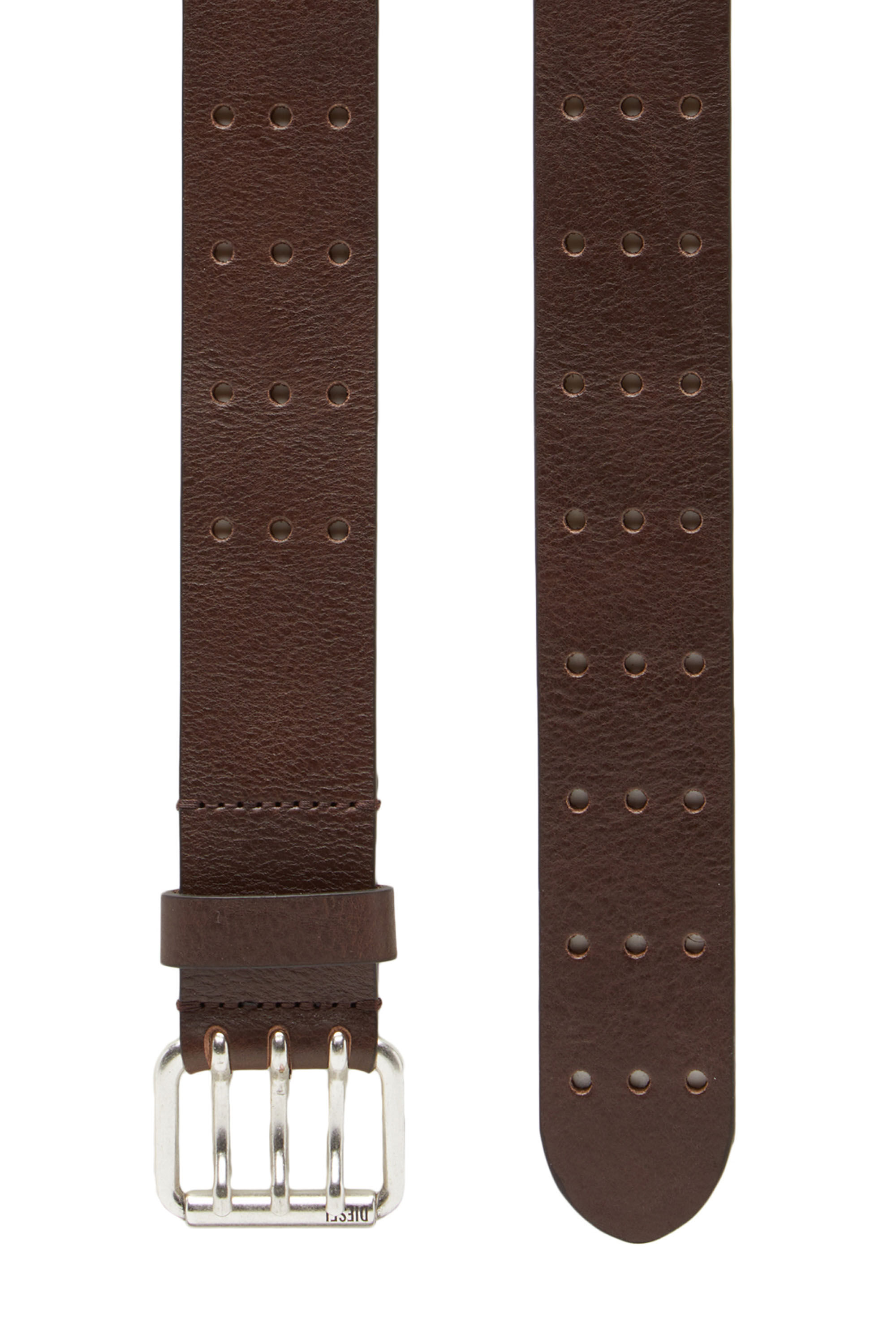 Diesel - B-MILI, Ceinture en cuir avec triple boucle à ardillon Homme in Marron - 2