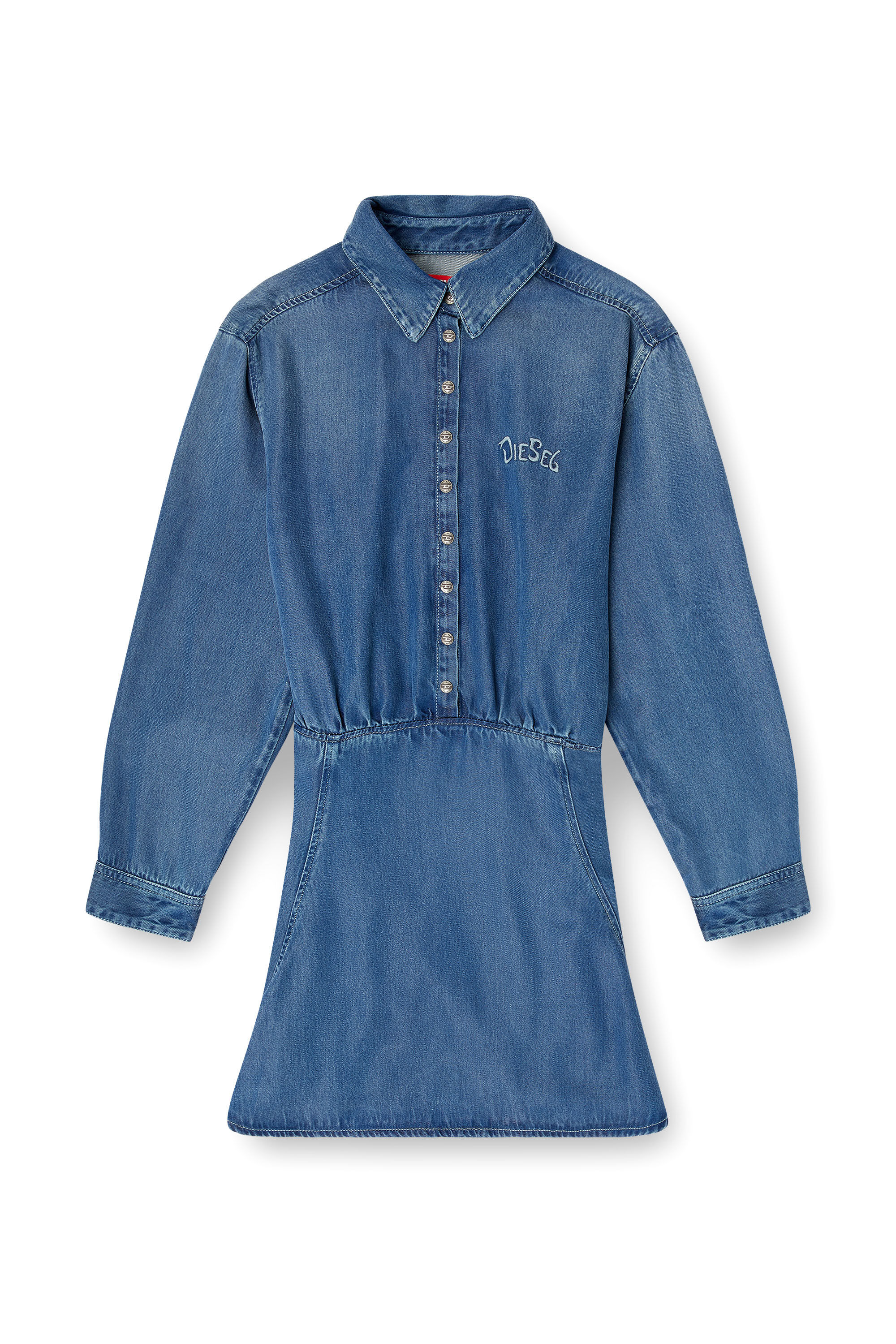 Women's Denim dress with back embroidery | Blue | Diesel {{Country}}