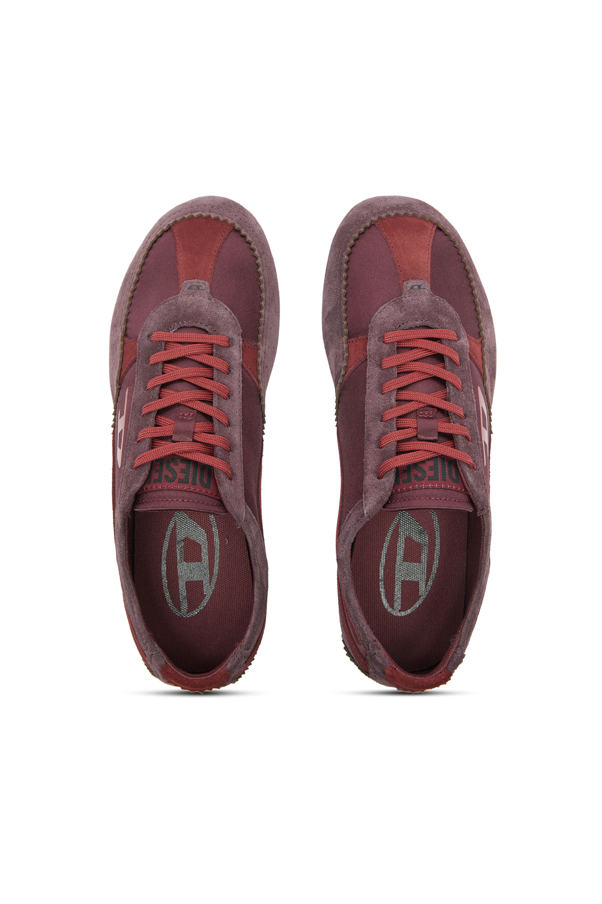 Diesel - D-MILE LOW II W, D-Mile-Baskets avec empi&egrave;cements en su&egrave;de Femme in Rouge - 4