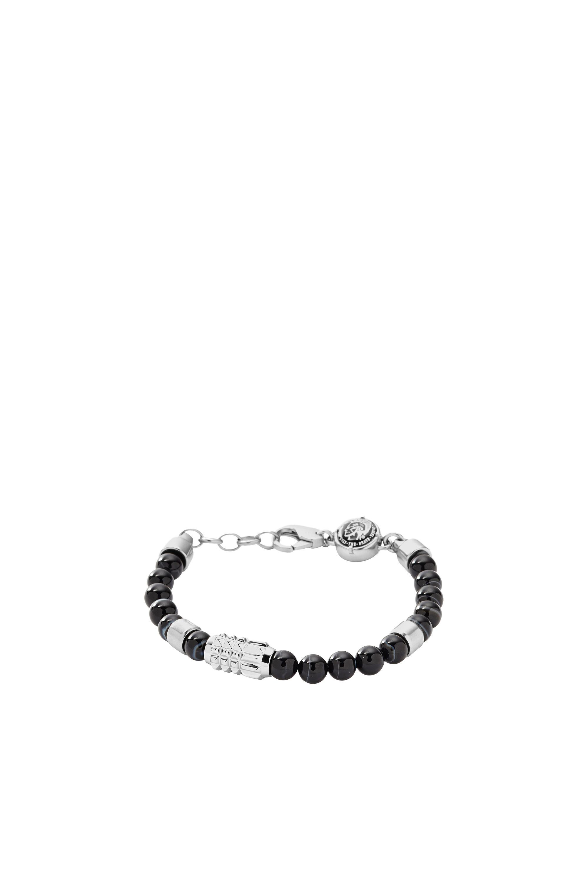 Diesel - DX0847, Bracelet avec perles d'agate noir Homme in Noir - 1